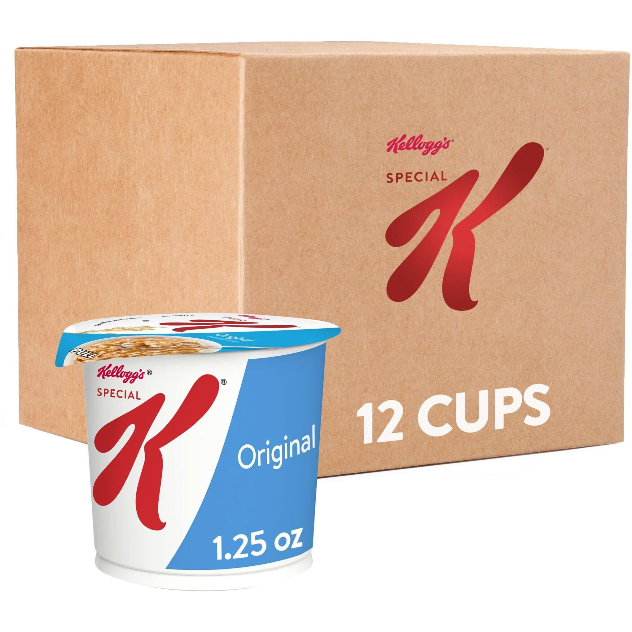 Kellogg's Special K, Breakfast Cereal In A Cup, Original, Bulk Size, 12 Count (Pack Of 2, 7.5 Oz Trays)