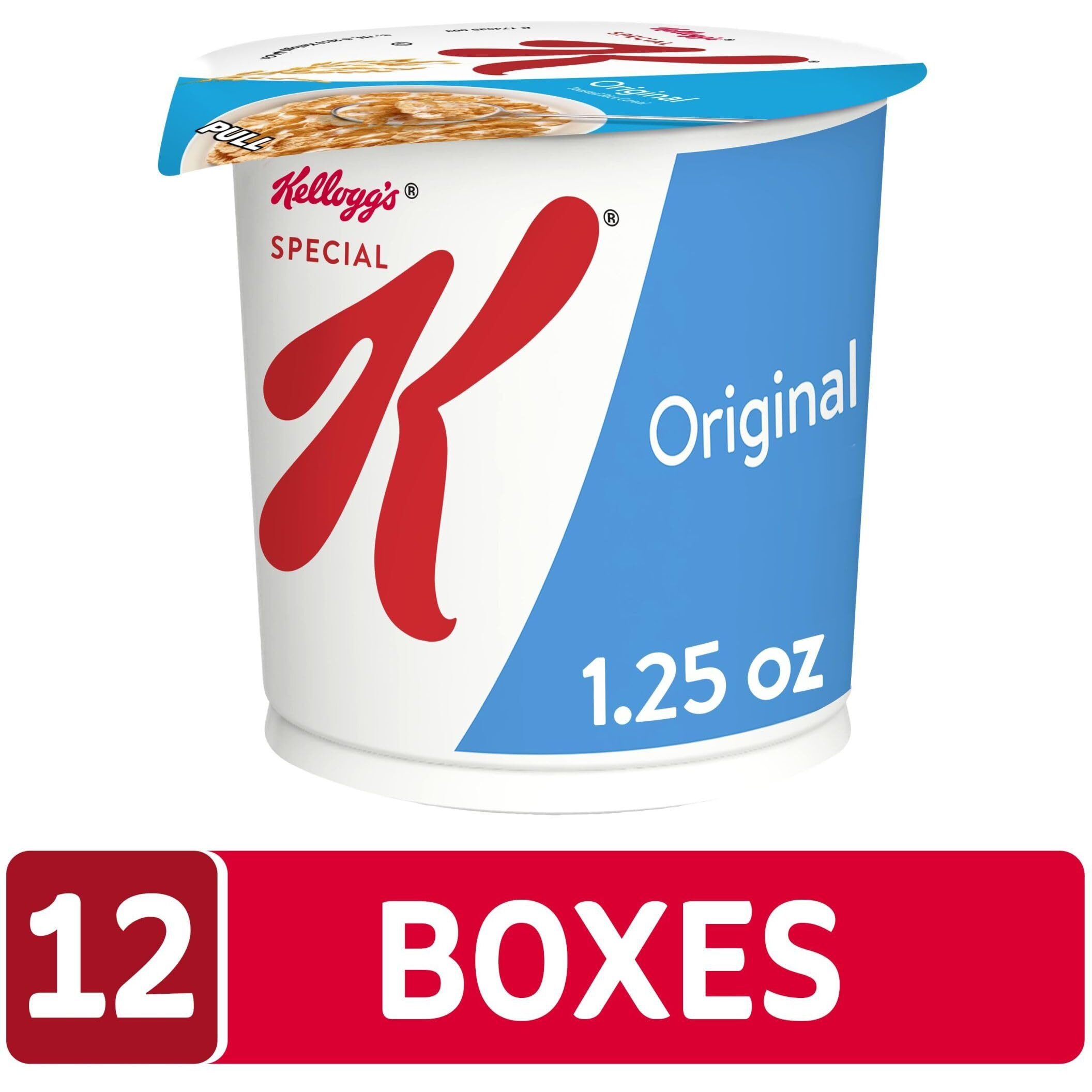 Kellogg's Special K, Breakfast Cereal In A Cup, Original, Bulk Size, 12 Count (Pack Of 2, 7.5 Oz Trays)