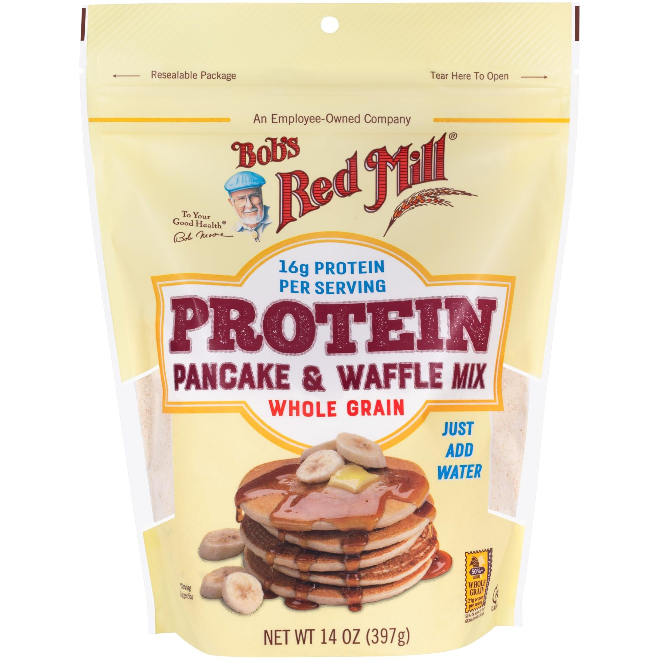 Bob's Red Mill High Protein Pancake Mix - 14 Oz Bag (Pack Of 4), Flapjack And Waffle Baking Mix, 16G/Serving, Non-Gmo