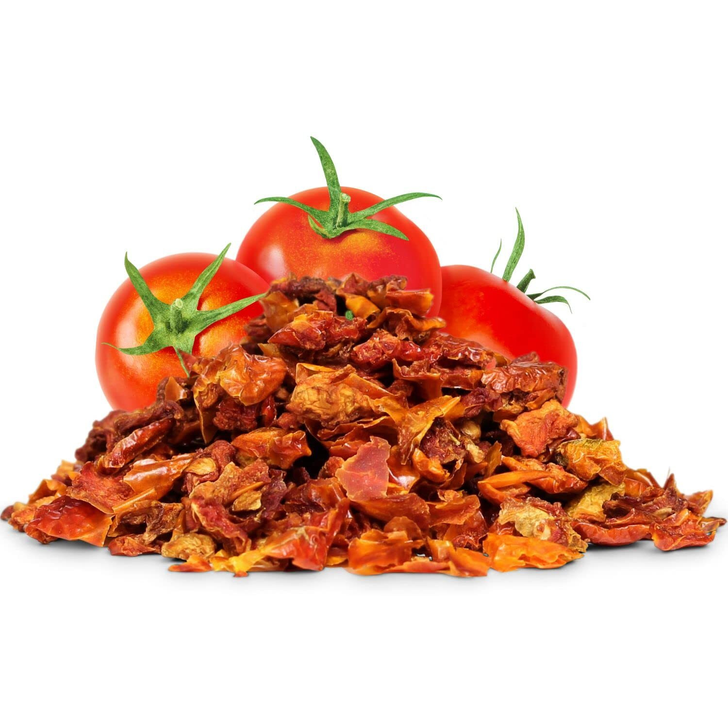 Premium Dried Tomato Flakes By It's Delish - 16 Oz Jumbo Reusable Container - Dried Natural Tomatoes Ready To Cook - Dehydrated Tomato Vegetable Flakes - Great For Home Cooking, Camping & Backpacking