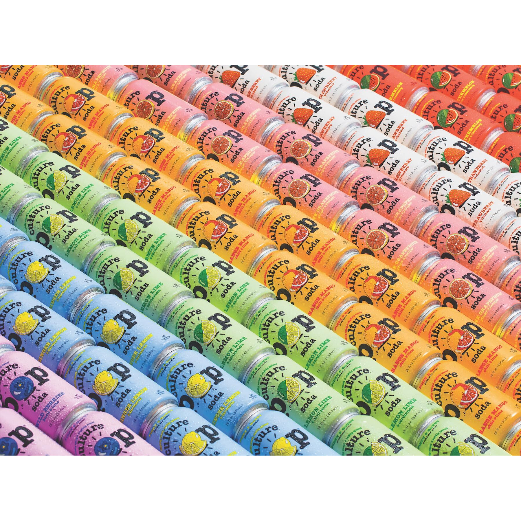 Culture Pop Soda Sparkling Probiotic Drink, Vegan Soda For Gut Health, Non-Gmo, Gf, No Added Sugar, 12 Pack, 12 Fl Oz Cans, Watermelon