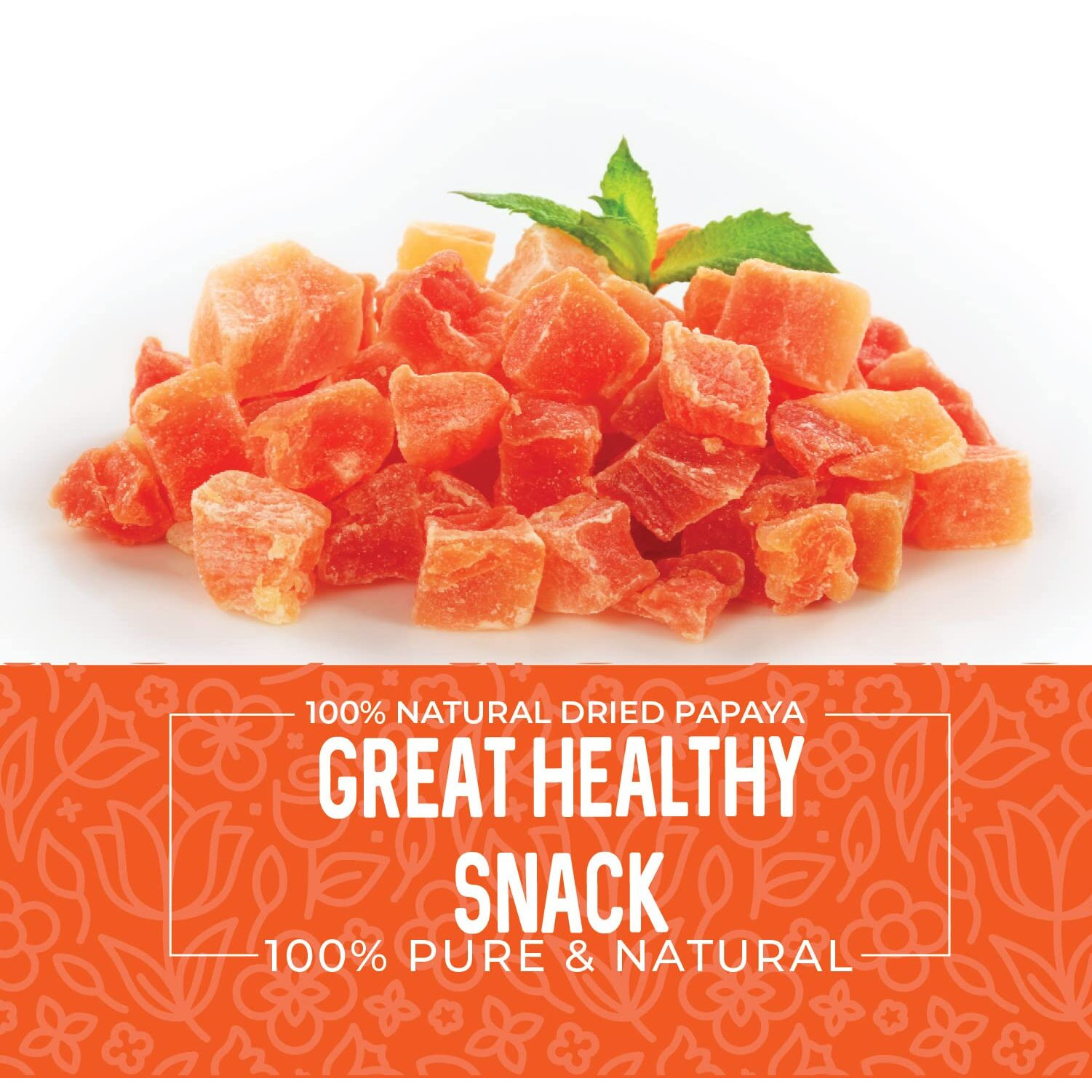 Dried Papaya Chunks, 1 Pound. Dried Papaya Fresh, Paw Paw Tree Diced Papaya Fruit, Lightly Sweetened. All Natural, Non-Gmo, 16 Ounces.