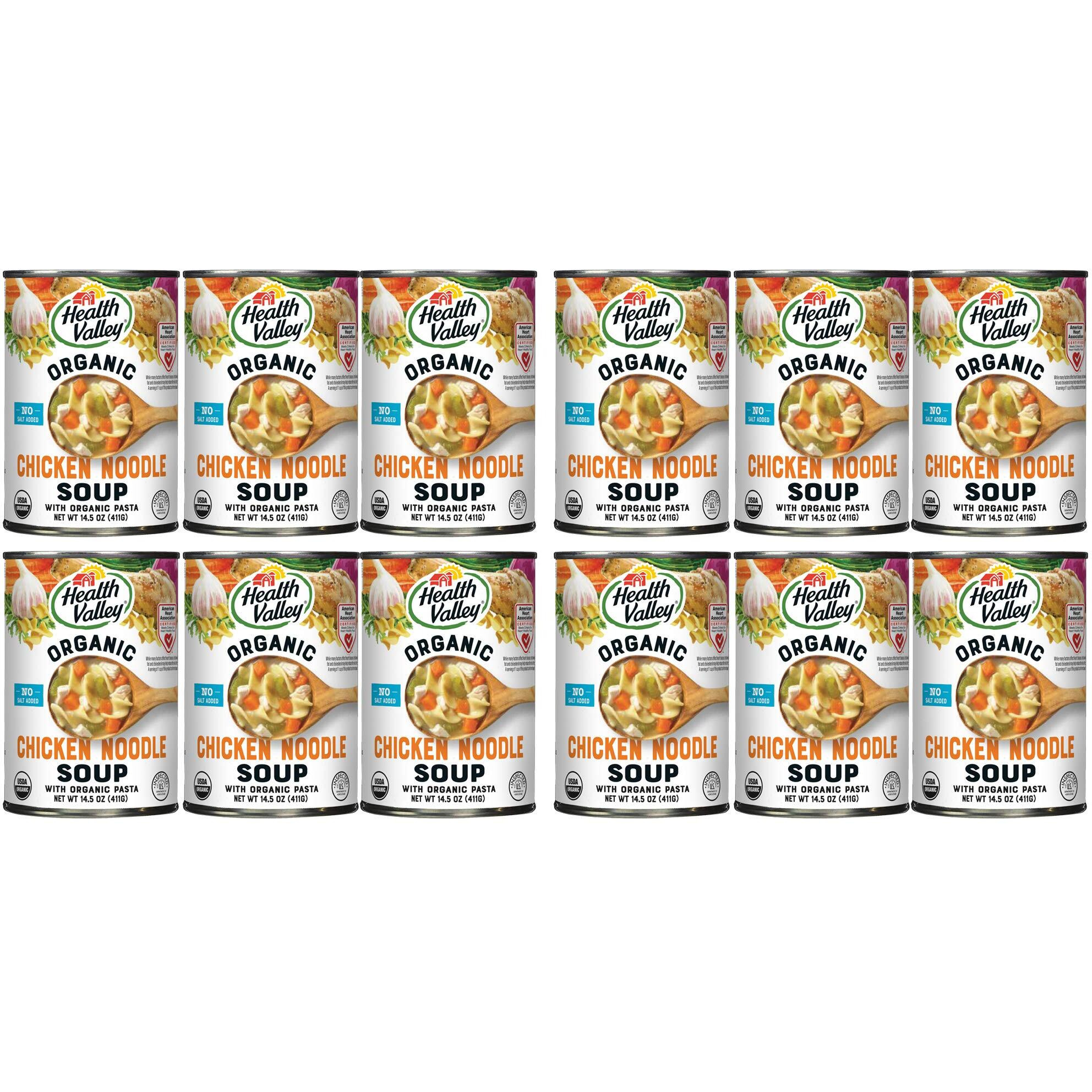Health Valley Organic Soup, No Salt Added, Chicken Noodle, 14.5 Ounce (Pack Of 12)