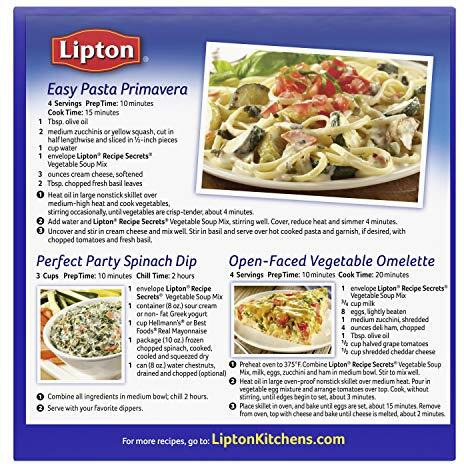 Soup Secrets Lipton Recipe Soup And Dip Mix, Vegetable 1.8 Oz, Pack Of 12