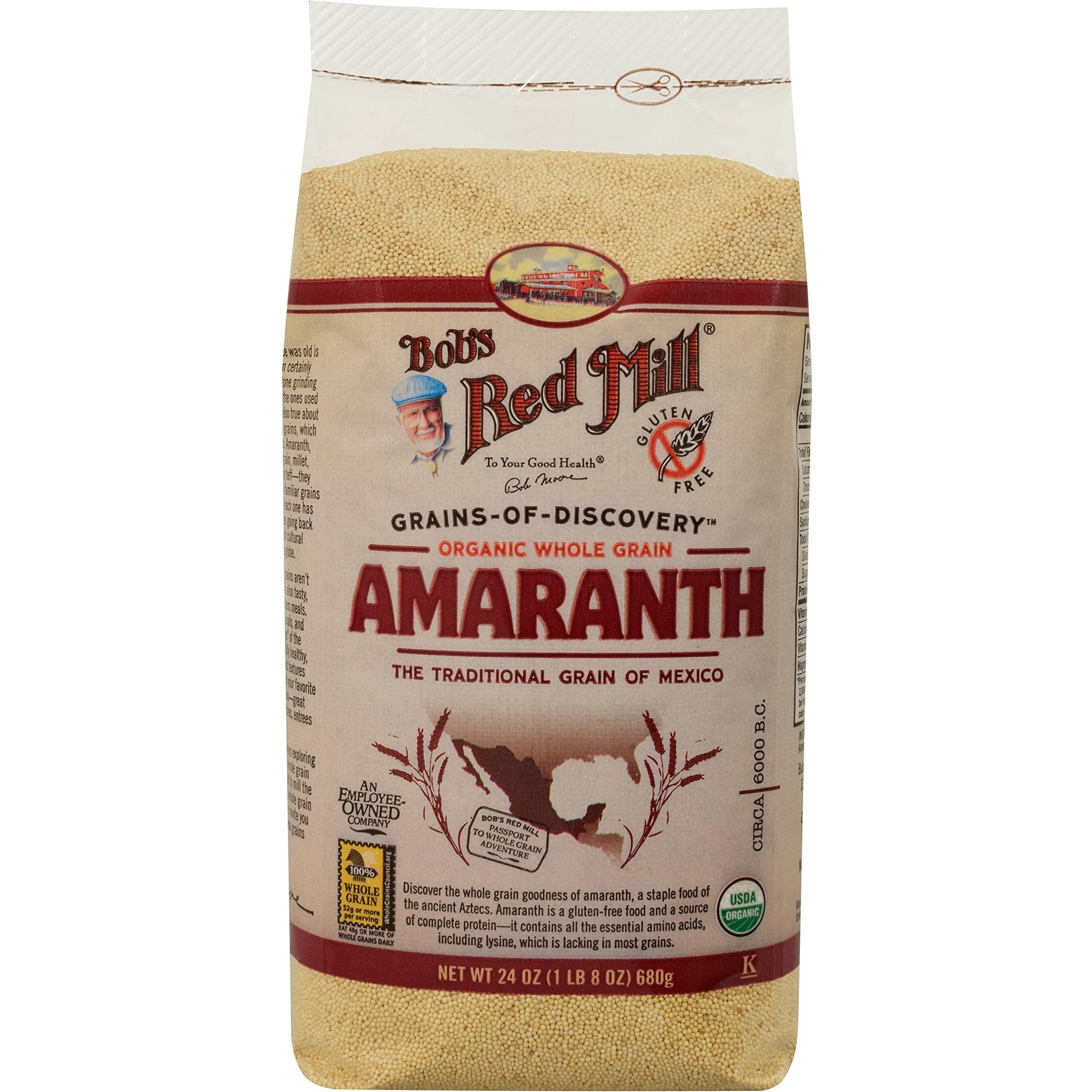Bob's Red Mill Organic Whole Grain Amaranth, 24 Oz (4 Pack)