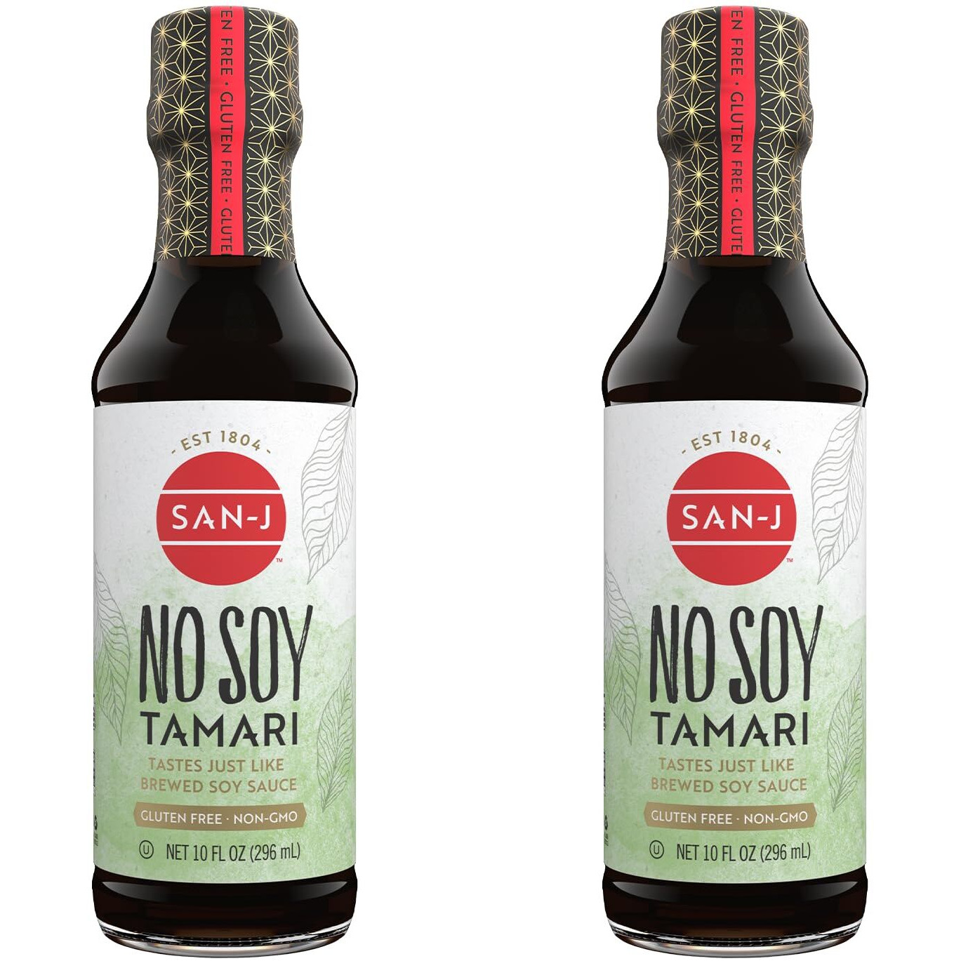 San-J - No Soy Tamari - Specially Brewed Soy Sauce Alternative - 10 Oz. Bottles - 2 Pack