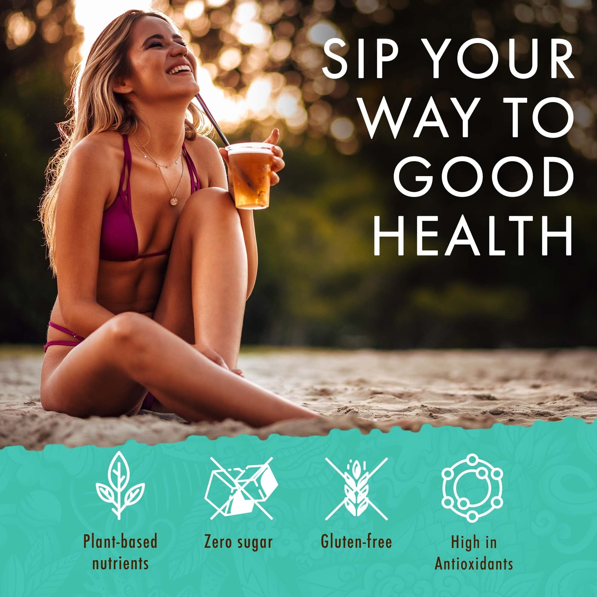 Hawaiian Natural Tea Organic Tropical Fruit Tea Sampler - Green Tea Blends With Black Tea & White Tea - Gift Box Set For Tea Lovers - 24 Tea Bags