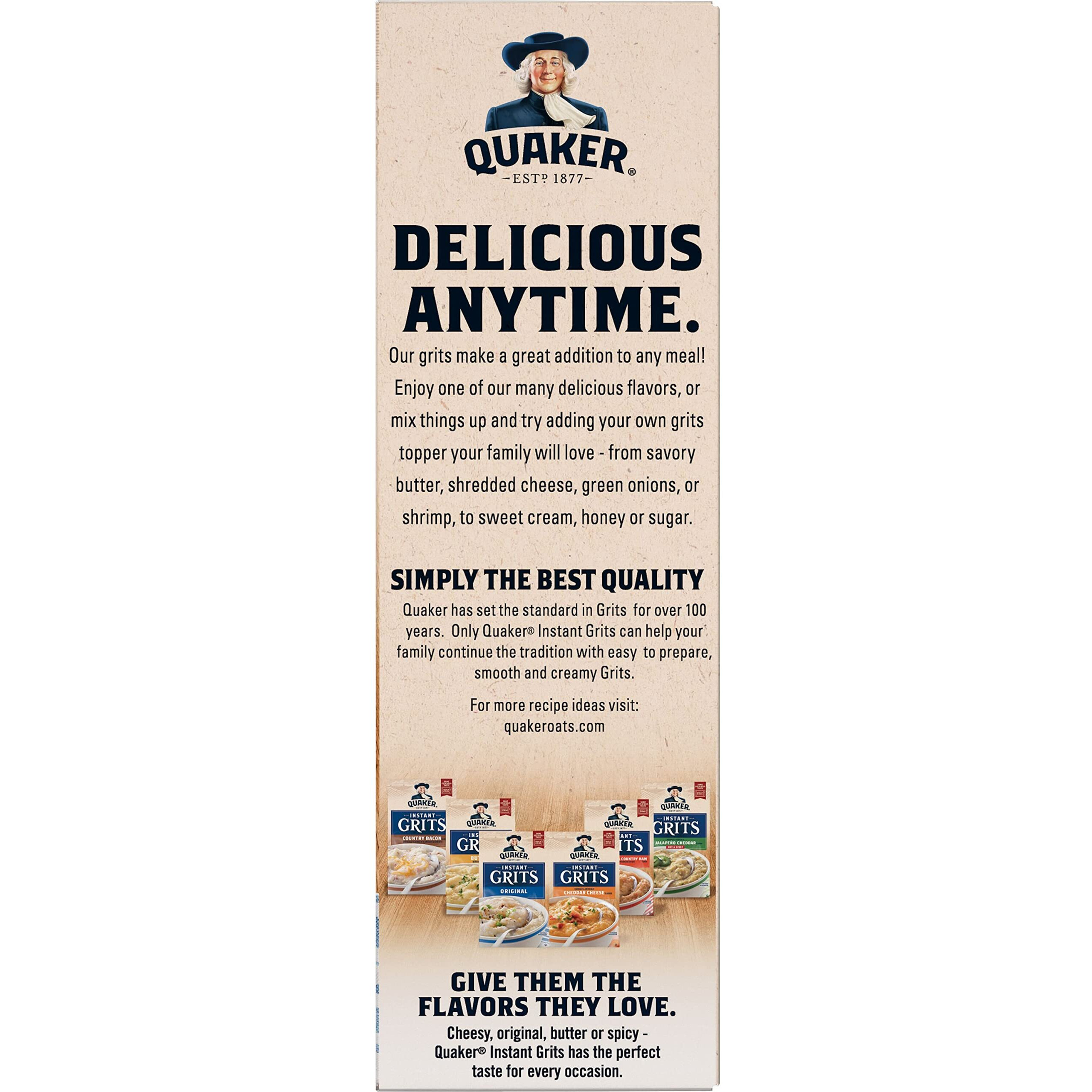Quaker Instant Grits, 4 Flavor Variety Pack, 0.98Oz Packets (10 Pack)