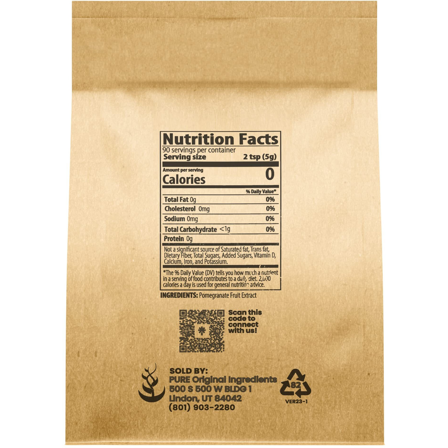 Pure Original Ingredients Pomegranate Fruit Extract Powder (1 Lb) Always Pure, Unsweetened, Smoothie Mix-In