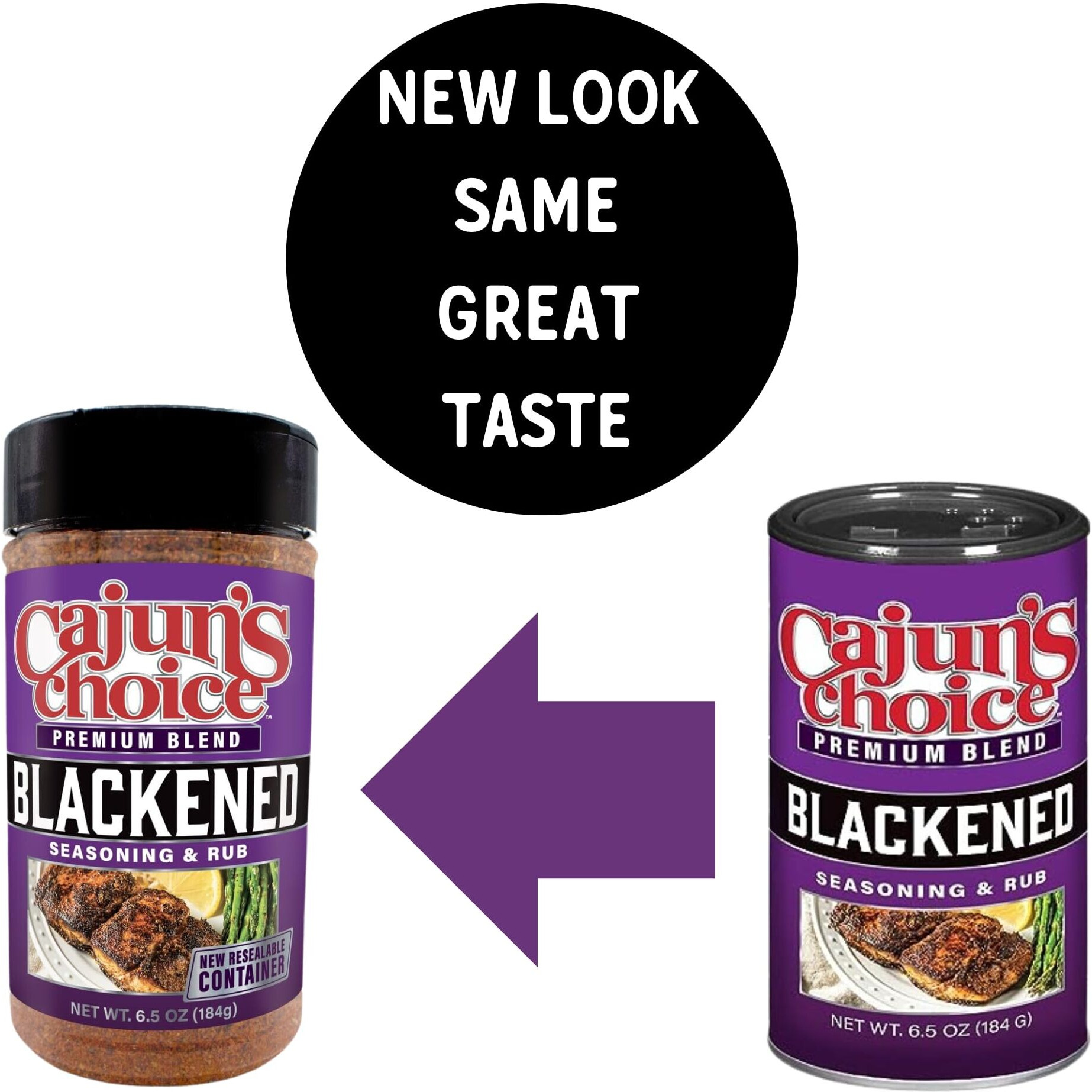 Blackened Seasoning 6.5 Oz (Pack Of 1) - Ideal For Grilling Or Cooking Fish, Chicken, Pork, Steak, Vegetables, Burgers, Salmon, Soups & More - Adds Authentic Louisiana Flavor (New Look - Same Great Taste) - By Cajun's Choice