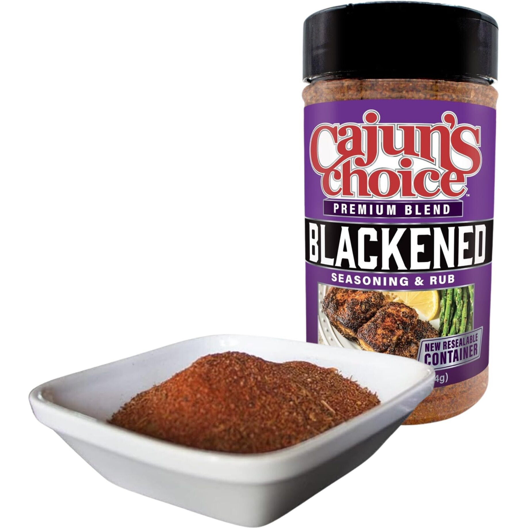 Blackened Seasoning 6.5 Oz (Pack Of 1) - Ideal For Grilling Or Cooking Fish, Chicken, Pork, Steak, Vegetables, Burgers, Salmon, Soups & More - Adds Authentic Louisiana Flavor (New Look - Same Great Taste) - By Cajun's Choice