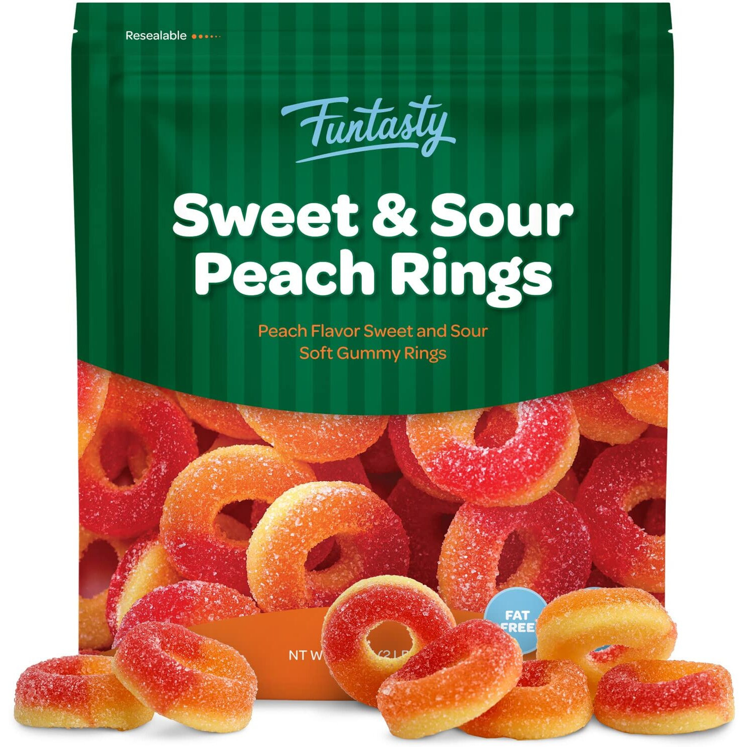 Peach Rings Soft Gummy Candy, Sour And Sweet, 2-Pound Pack