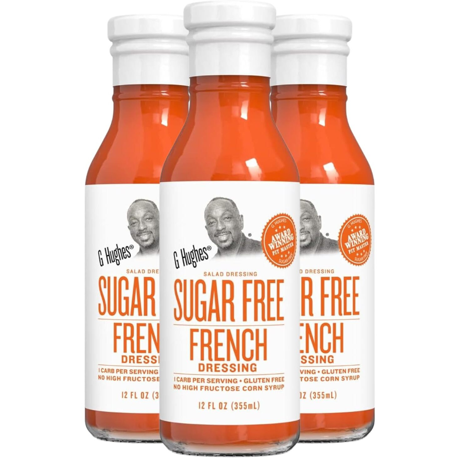 G Hughes Sugar Free French Style Dressing - Sugar Free French Dressing, French Dressing For Salad, Gluten Free French Salad Dressing, Sugar Free Salad Dressing, Low Carb Salad Dressing - 12 Oz (3-Pack)