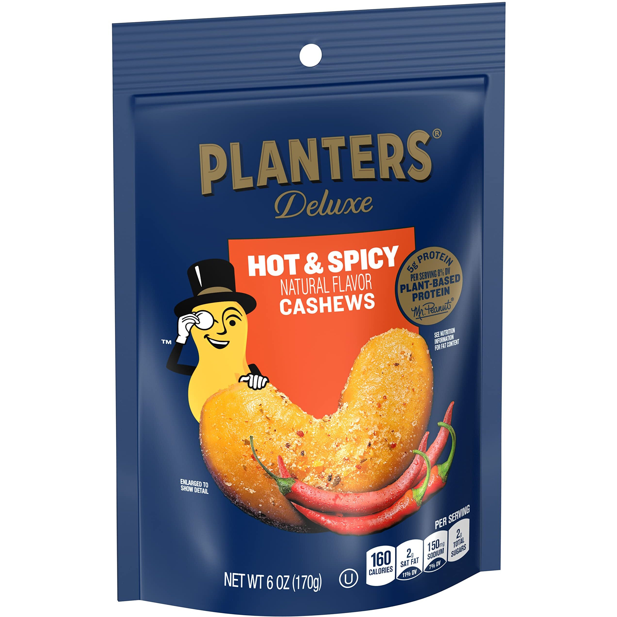 Planters Deluxe Hot 'N Spicy Cashews, 6 Oz. (8-Pack)
