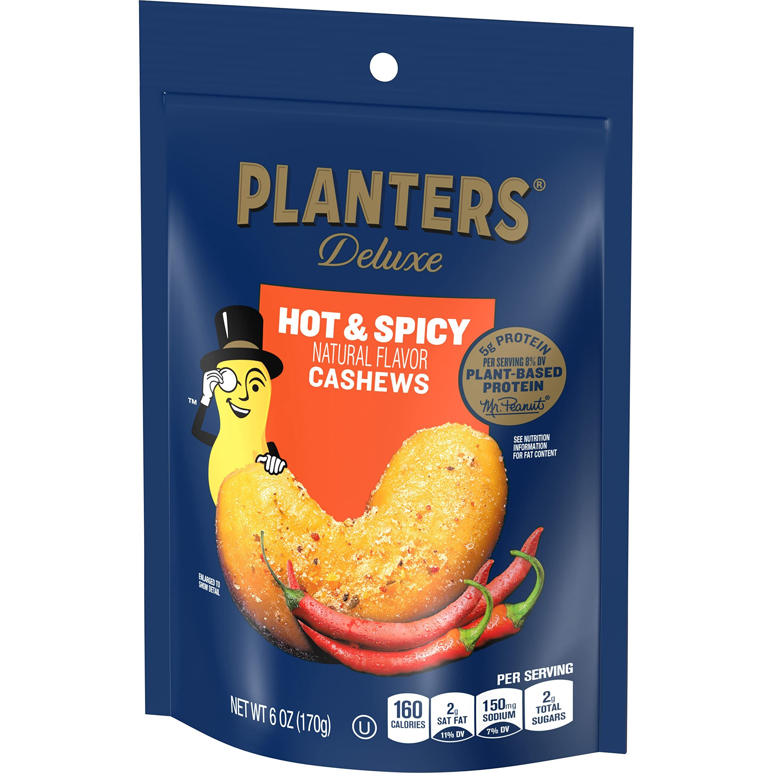 Planters Deluxe Hot 'N Spicy Cashews, 6 Oz. (8-Pack)