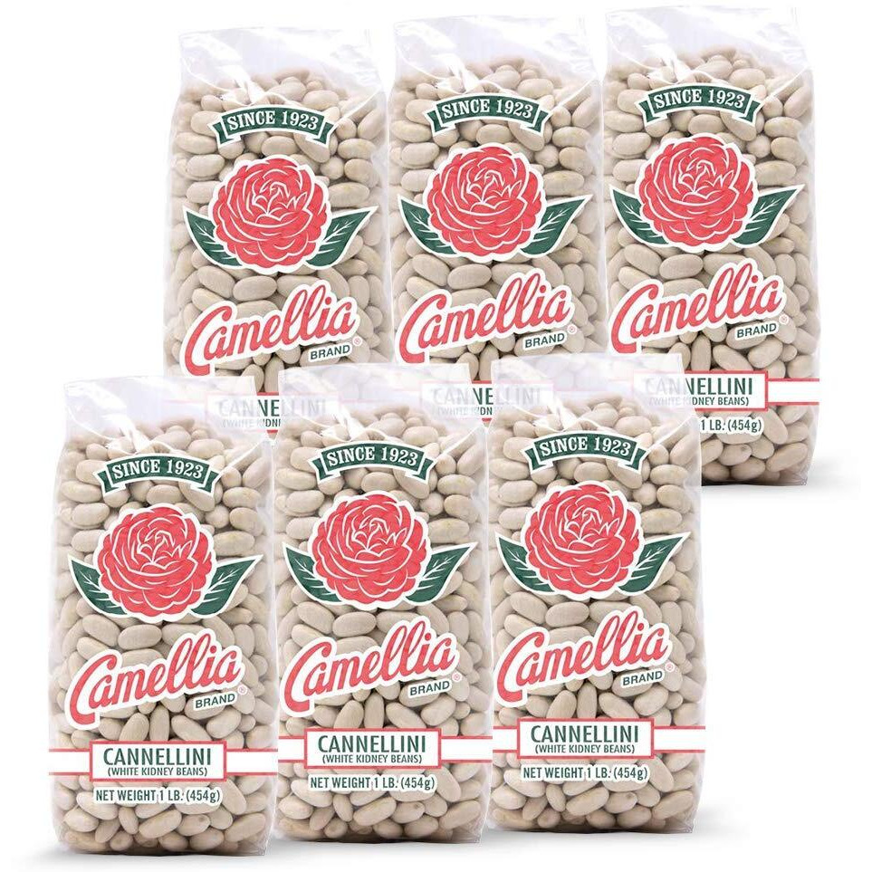 Camellia Brand Dried Cannellini Beans, 1 Pound (Pack Of 6)