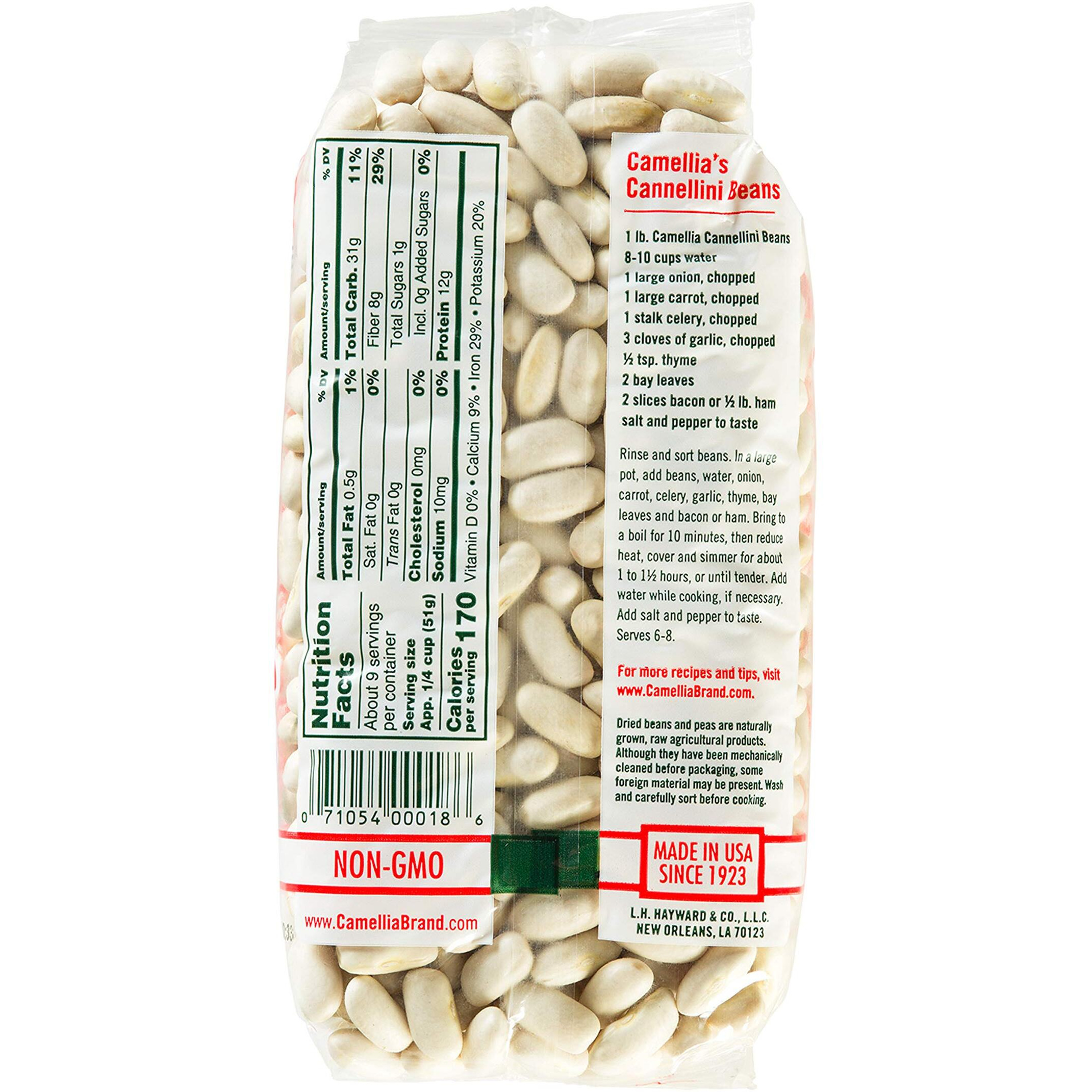 Camellia Brand Dried Cannellini Beans, 1 Pound (Pack Of 6)