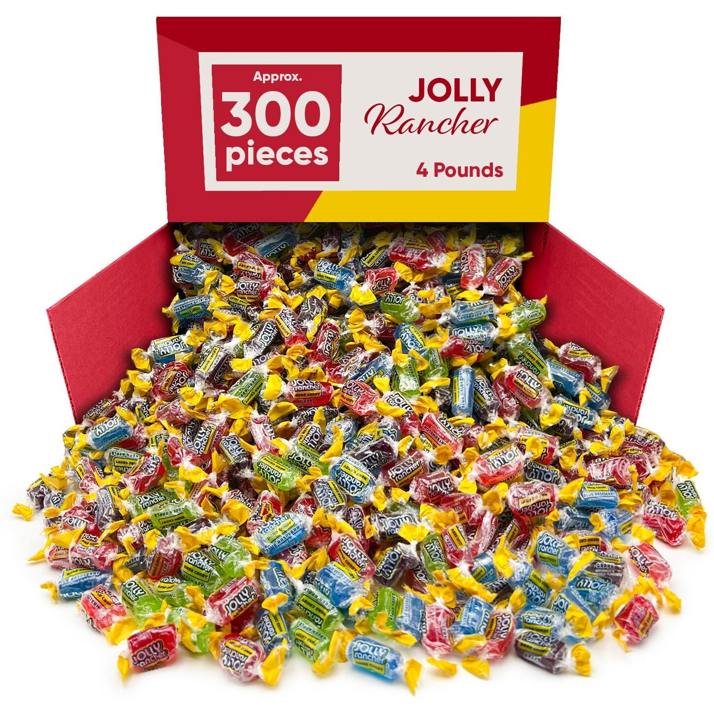 Jolly Ranchersassorted Fruit Flavored Hard Candy - 4 Pounds Of Approx 300 Hard Candy Individually Wrapped -Bulk Jolly Ranchersmix - Christmas Hard Candy Jolly Rancherfruit Candy In Bulk - Fruit Flavored Candy - Hard Candy Assortment Fruit Candy