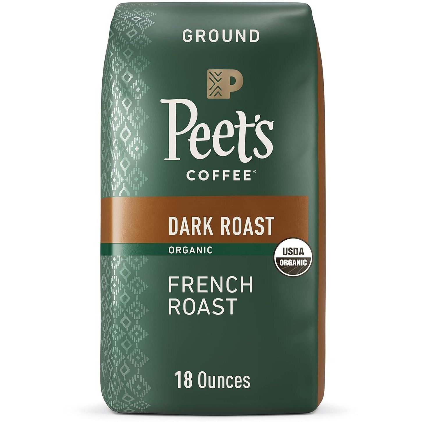 Peet's Coffee, Dark Roast Ground Coffee - Organic French Roast 18 Ounce Bag, Usda Organic