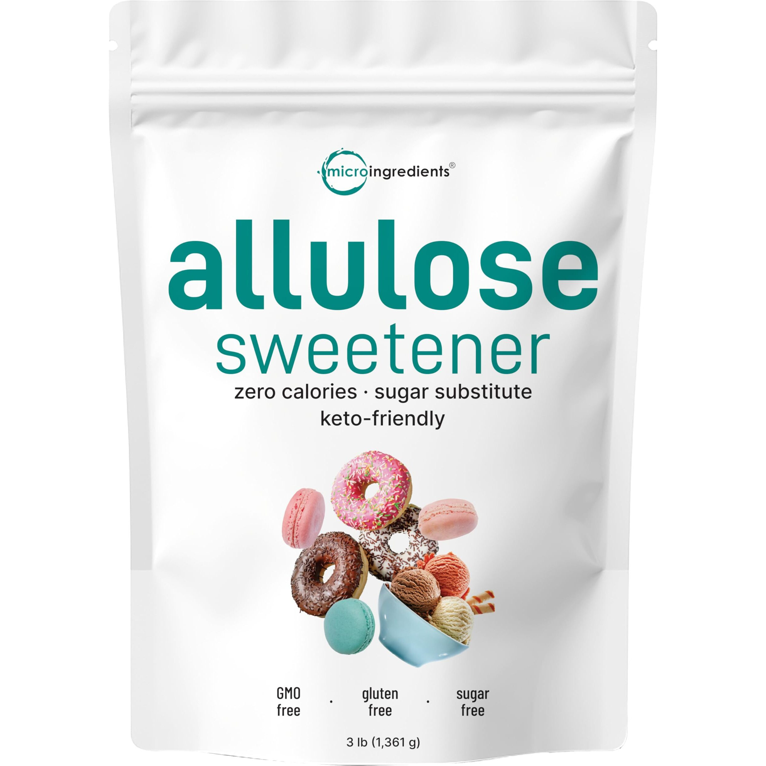 Allulose Sweetener, 3 Pounds (48 Ounces), Zero Calorie, Plant Based Sugar Alternative, No After Taste, Best For Coffee, Drinks, Tea, Cooking And Baking, Keto Diet And Vegan Friendly