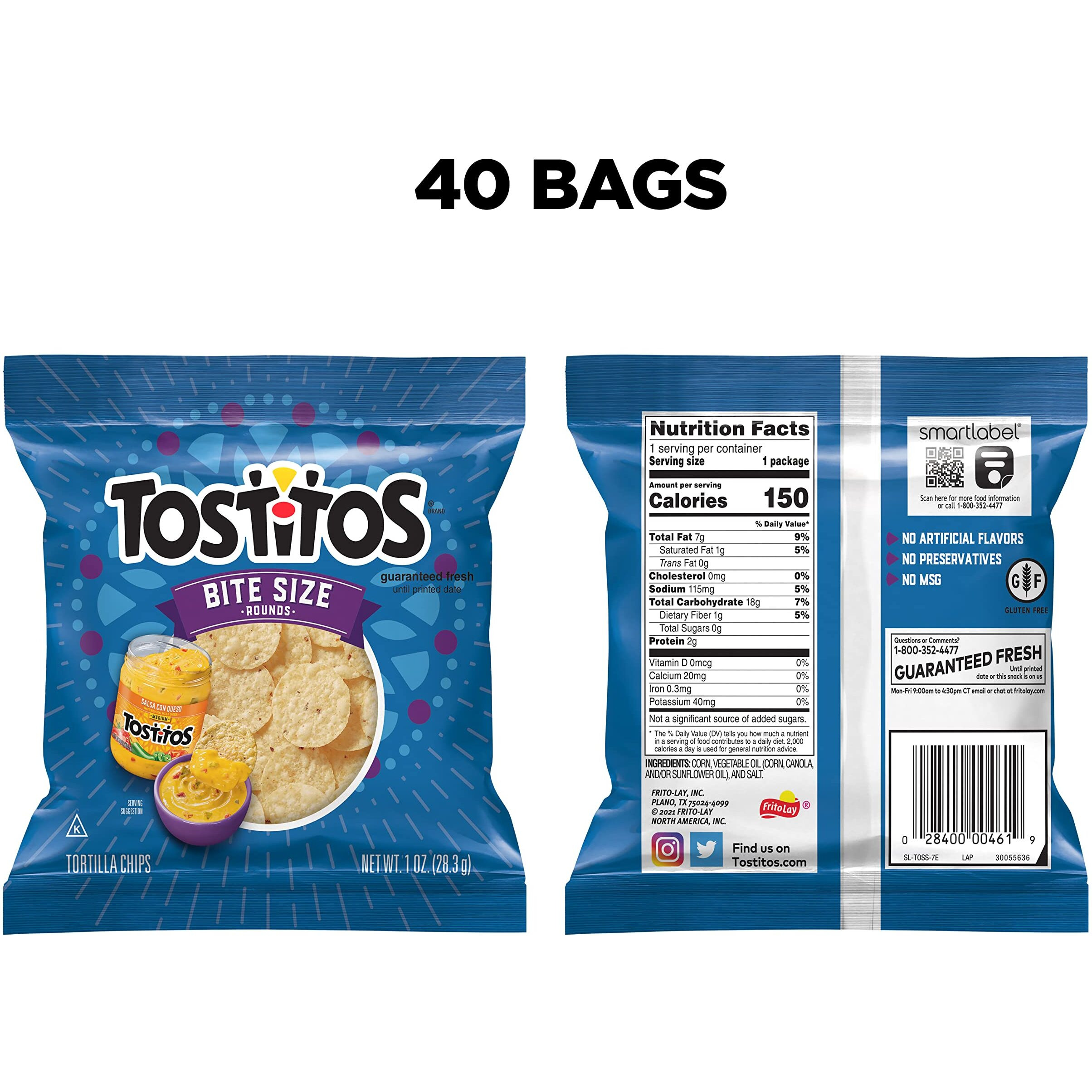 Tostitos, Bitesize Rounds, 1 Ounce (Pack Of 40)