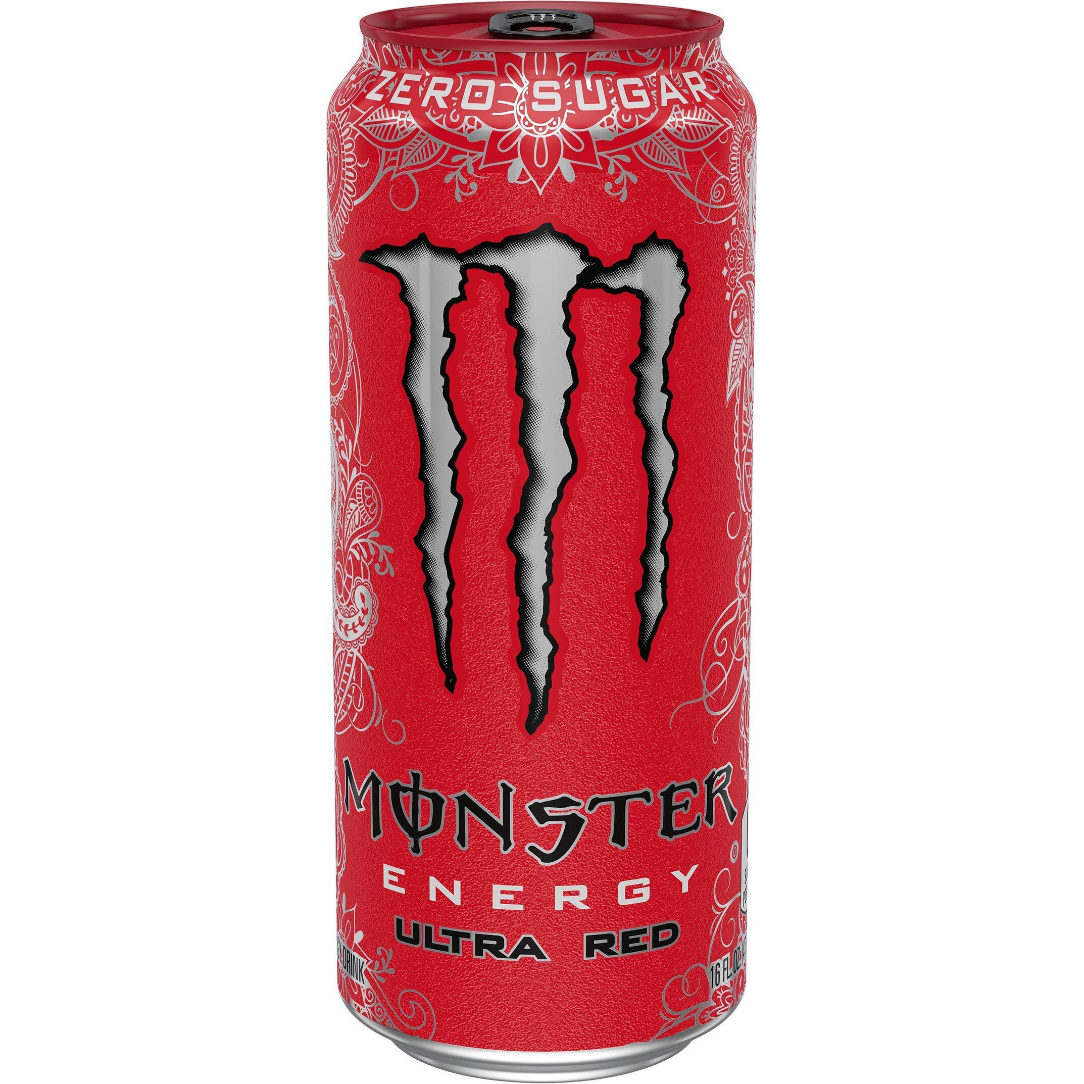 Monster Energy Ultra Red, Sugar Free Energy Drink, 16 Ounce (Pack Of 15)