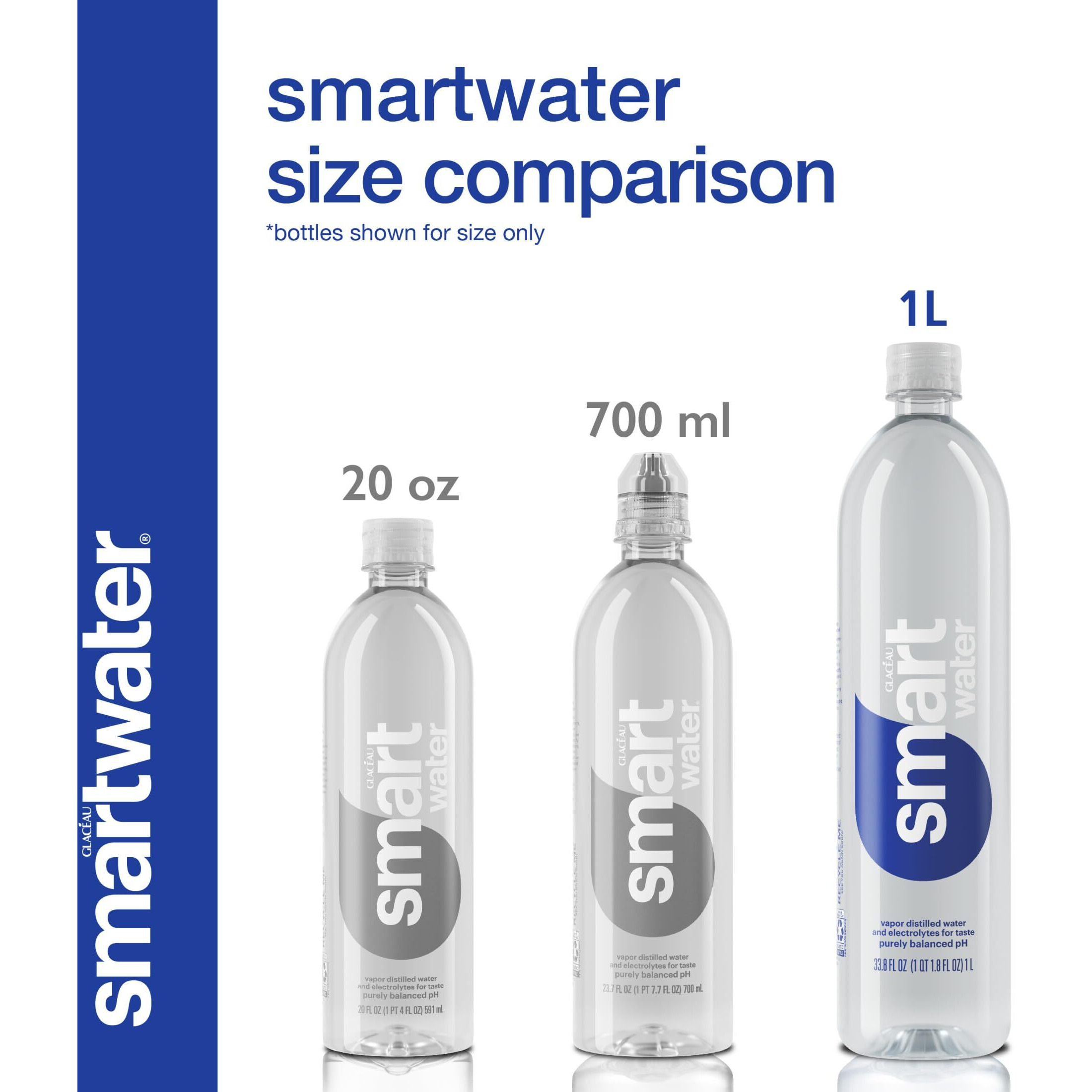Smartwater Packaged Drinking Water, 33.8 Fl Oz (Pack Of 6)