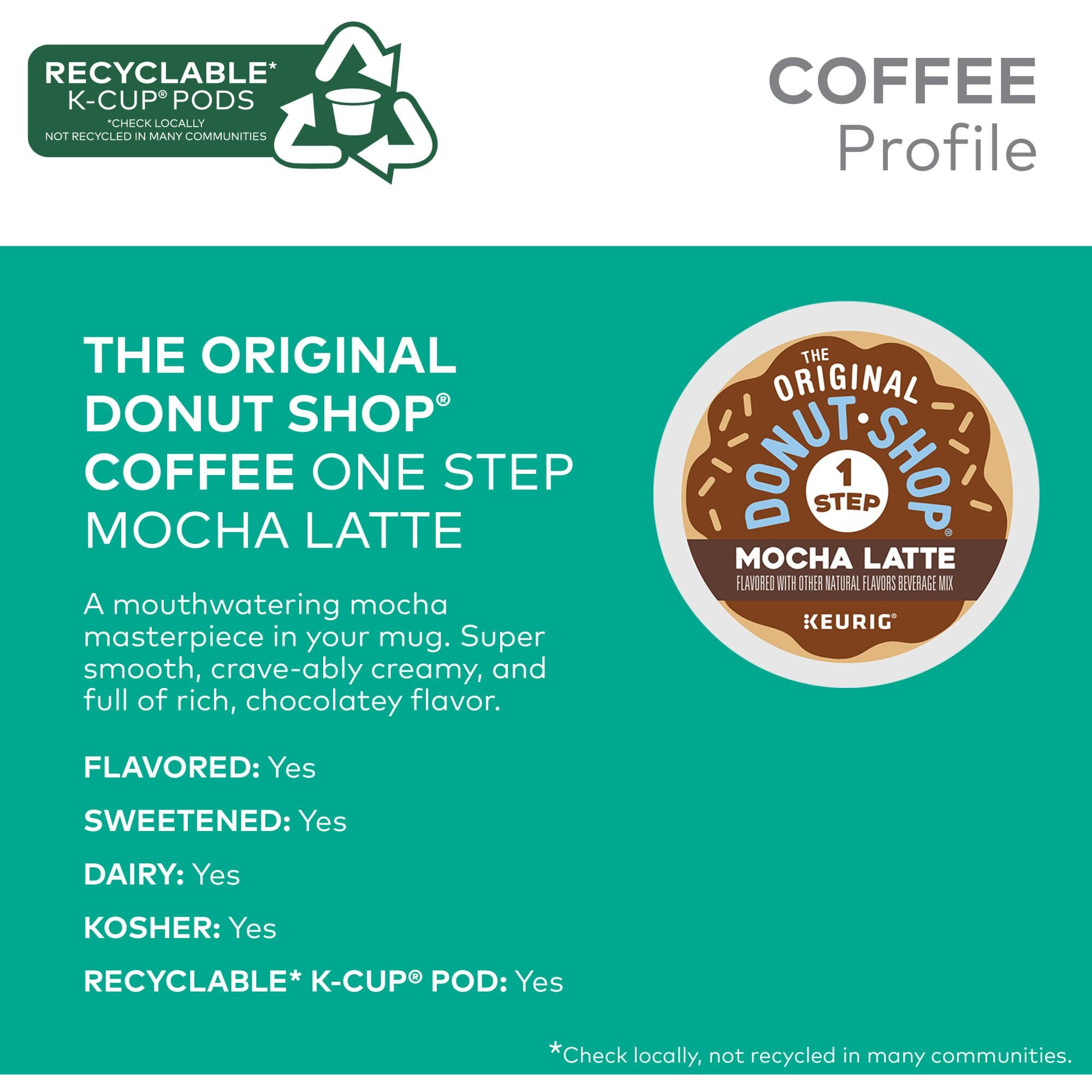 The Original Donut Shop Mocha Latte, Single-Serve Keurig K-Cup Pods, Flavored Coffee Pods, 20 Count