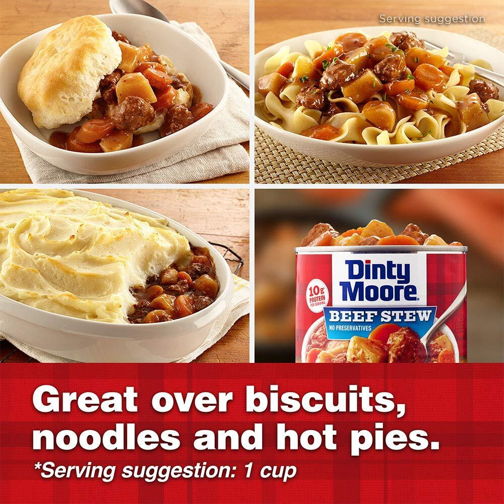 Dinty Moore Beef Stew, 15 Oz (8 Pack), Fully Cooked & Ready-To-Eat With Fresh Potatoes & Carrots, Gluten-Free, 10G Protein, No Preservatives, Perfect For Noodles, Biscuits & Hot Pies