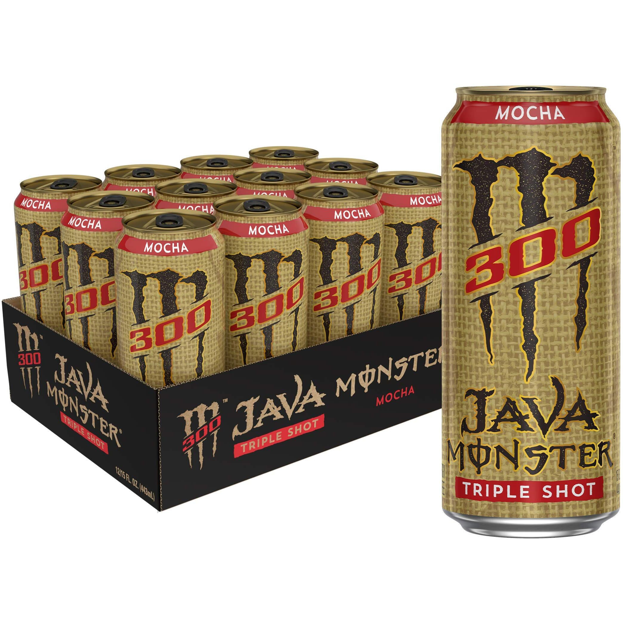 Monster Energy Java 300 Triple Shot Robust Coffee + Cream,15 Fl Oz (Pack Of 12)