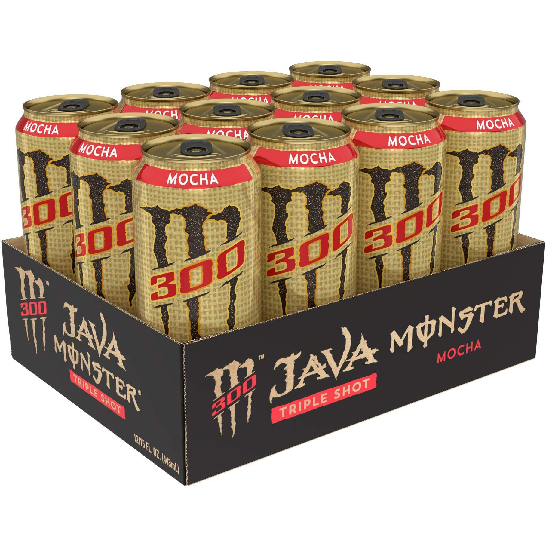 Monster Energy Java 300 Triple Shot Robust Coffee + Cream,15 Fl Oz (Pack Of 12)