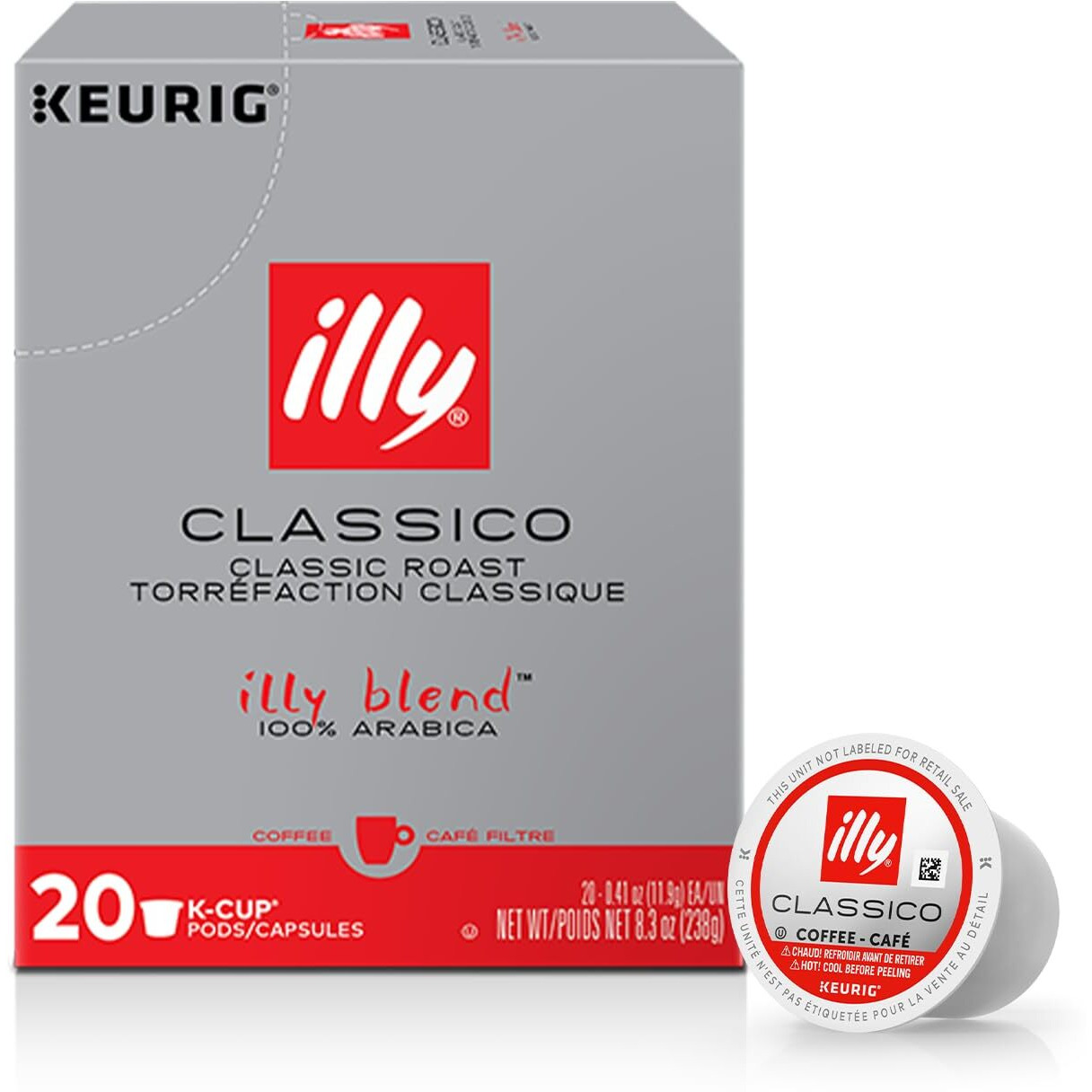 Illy Coffee K Cups - Coffee Pods For Keurig Coffee Maker - Classico Roast - Caramel, Orange Blossom & Jasmine - Mild, Flavorful & Balanced Flavor Pods Of Coffee - No Preservatives - 20 Count