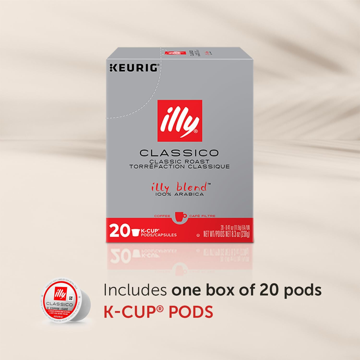 Illy Coffee K Cups - Coffee Pods For Keurig Coffee Maker - Classico Roast - Caramel, Orange Blossom & Jasmine - Mild, Flavorful & Balanced Flavor Pods Of Coffee - No Preservatives - 20 Count