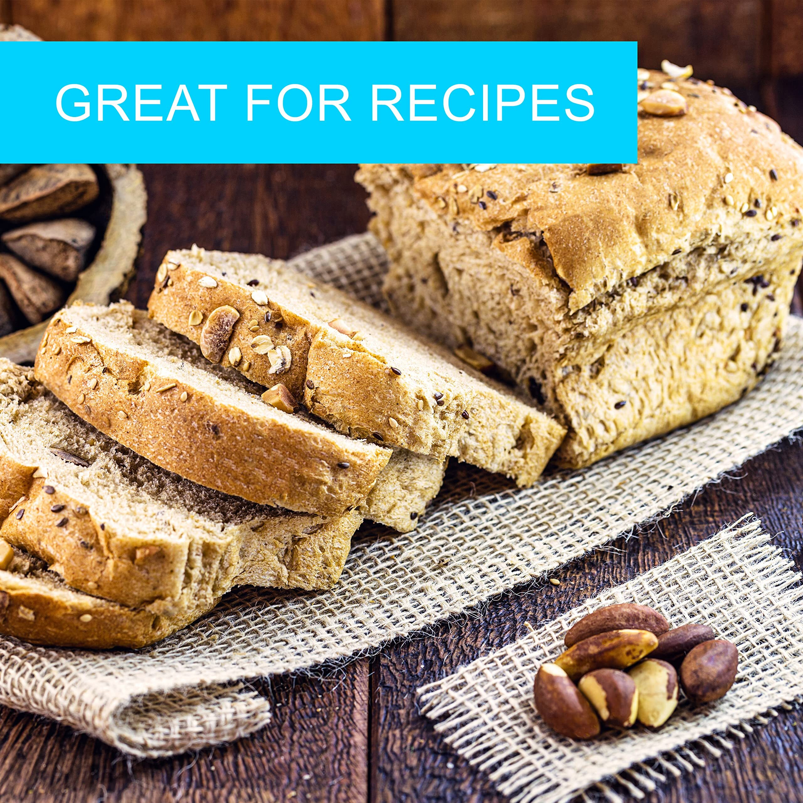 Jaybee's Roasted Salted Brazil Nuts - (32 Oz) Great For Daily Use, Baking, Cooking And Gift Giving - Reusable Container - Kosher - Vegan, Paleo, Keto Friendly Healthy Snack