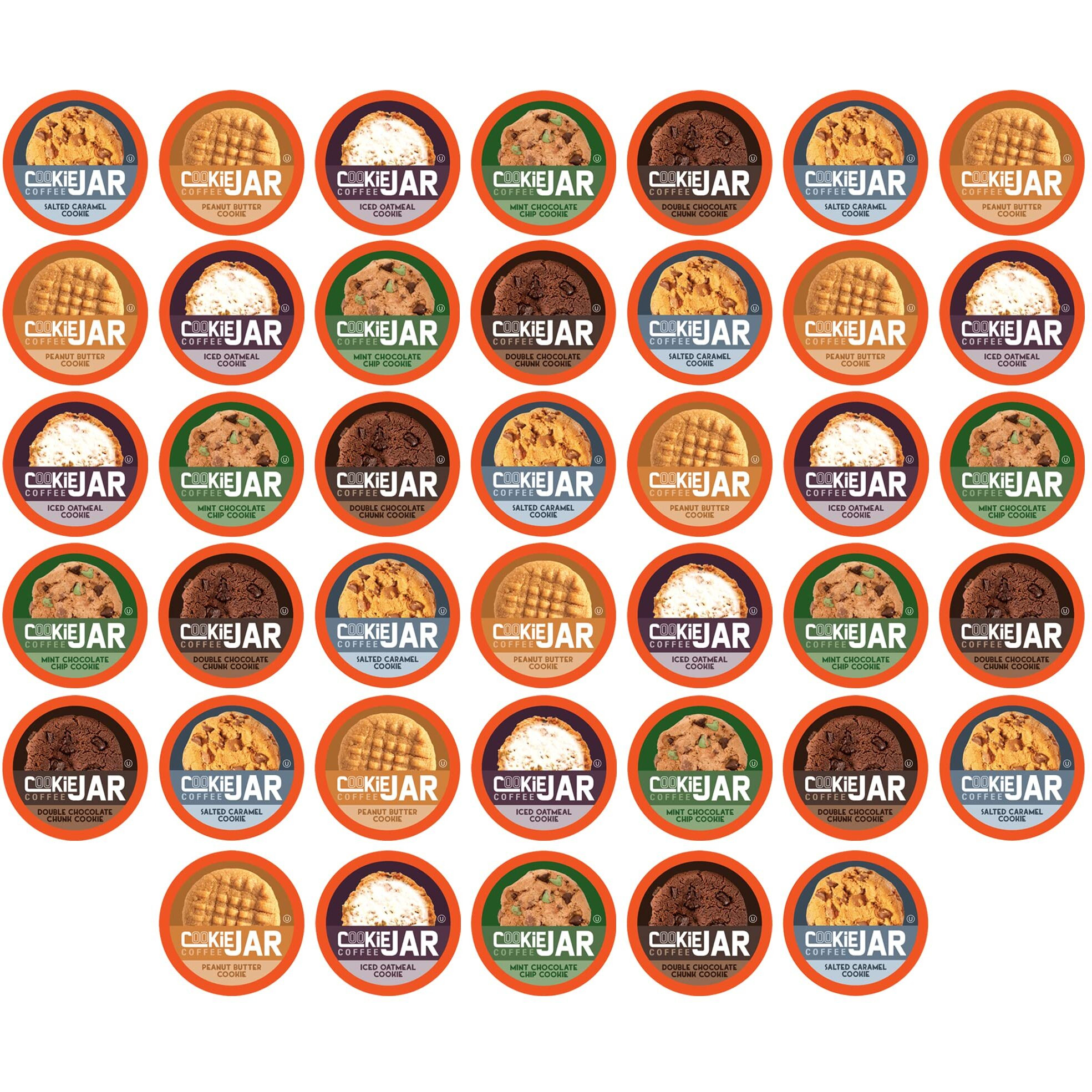 Cookie Jar Assorted Flavored Coffee Pods For Keurig K Cup Brewers, 40 Count Variety Pack - Flavored Coffee Sampler With Multiple Delicious Options