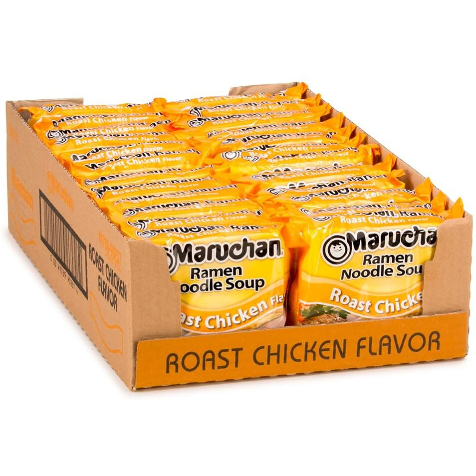 Maruchan Ramen Roast Chicken, Instant Ramen Noodles, Ready To Eat Meals, 3 Oz, 24 Count