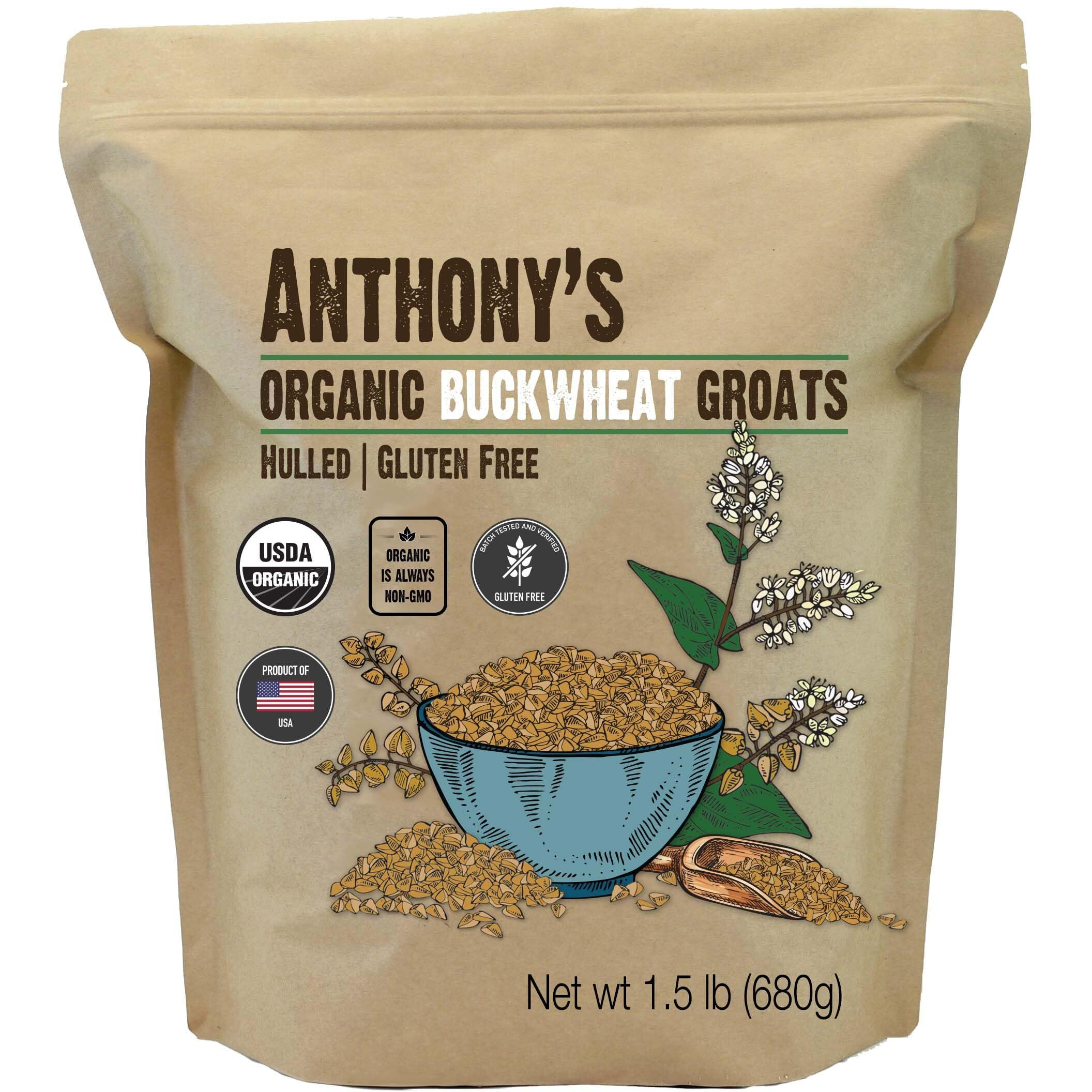 Anthony's Organic Hulled Buckwheat Groats, 1.5Lb, Gluten Free, Non Gmo