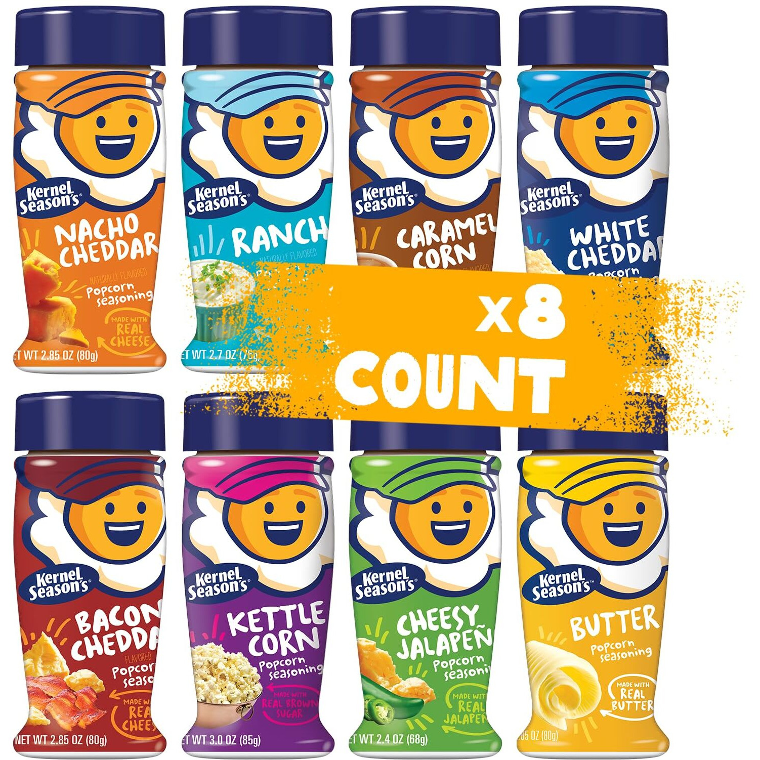 Kernel Season's Full-Size Jars Seasoning Variety Pack, 2.4-3.0 Ounce Shakers ...