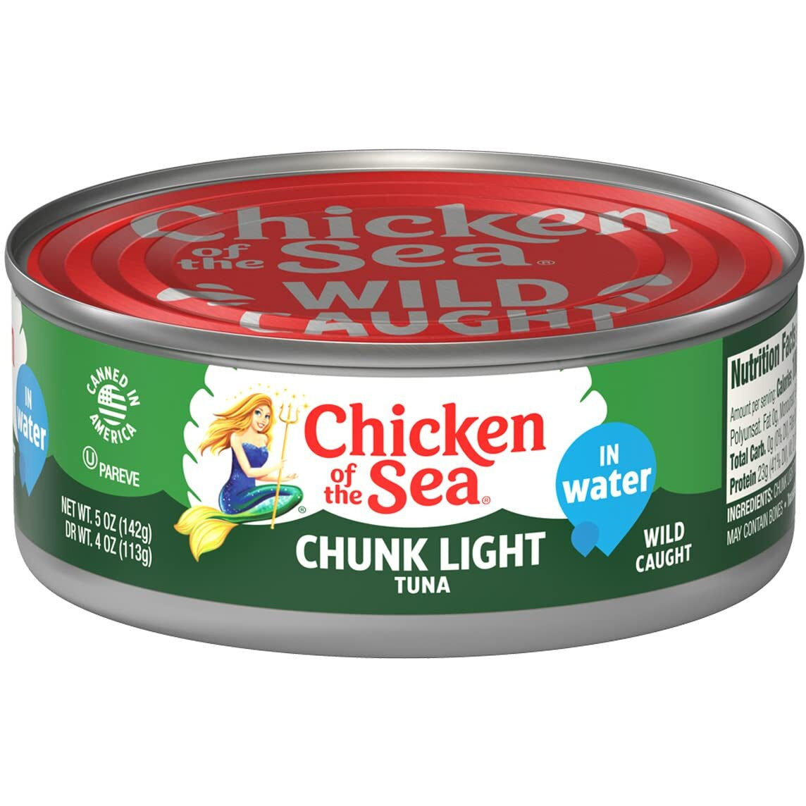 Chicken Of The Sea Chunk Light Tuna In Water, 5 Ounce Cans (Pack Of 24), Wild Caught Canned Tuna