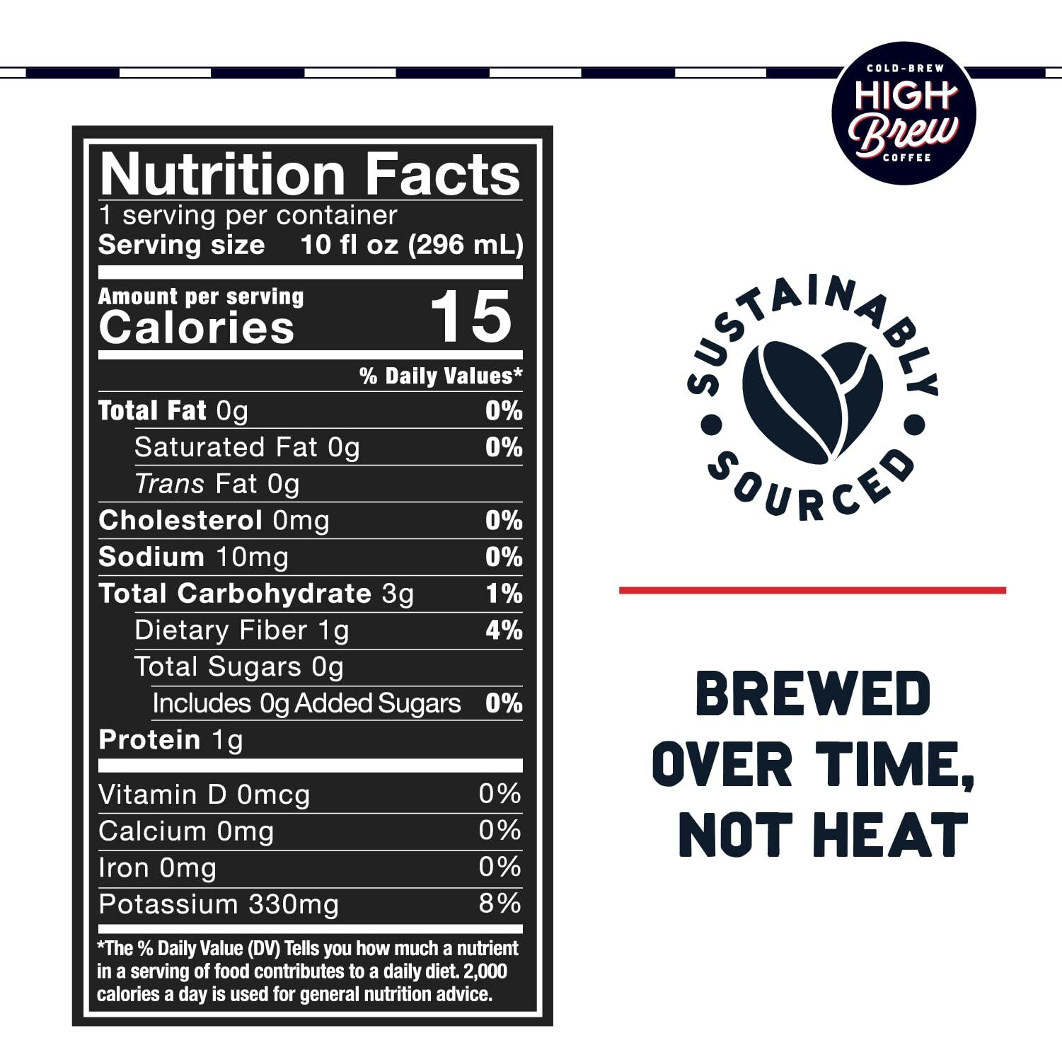 High Brew Coffee, Nitro Black, Cold Brew Coffee, Sugar Free, Dairy Free, 10 Fl Oz, Ready-To-Drink (Pack Of 12)