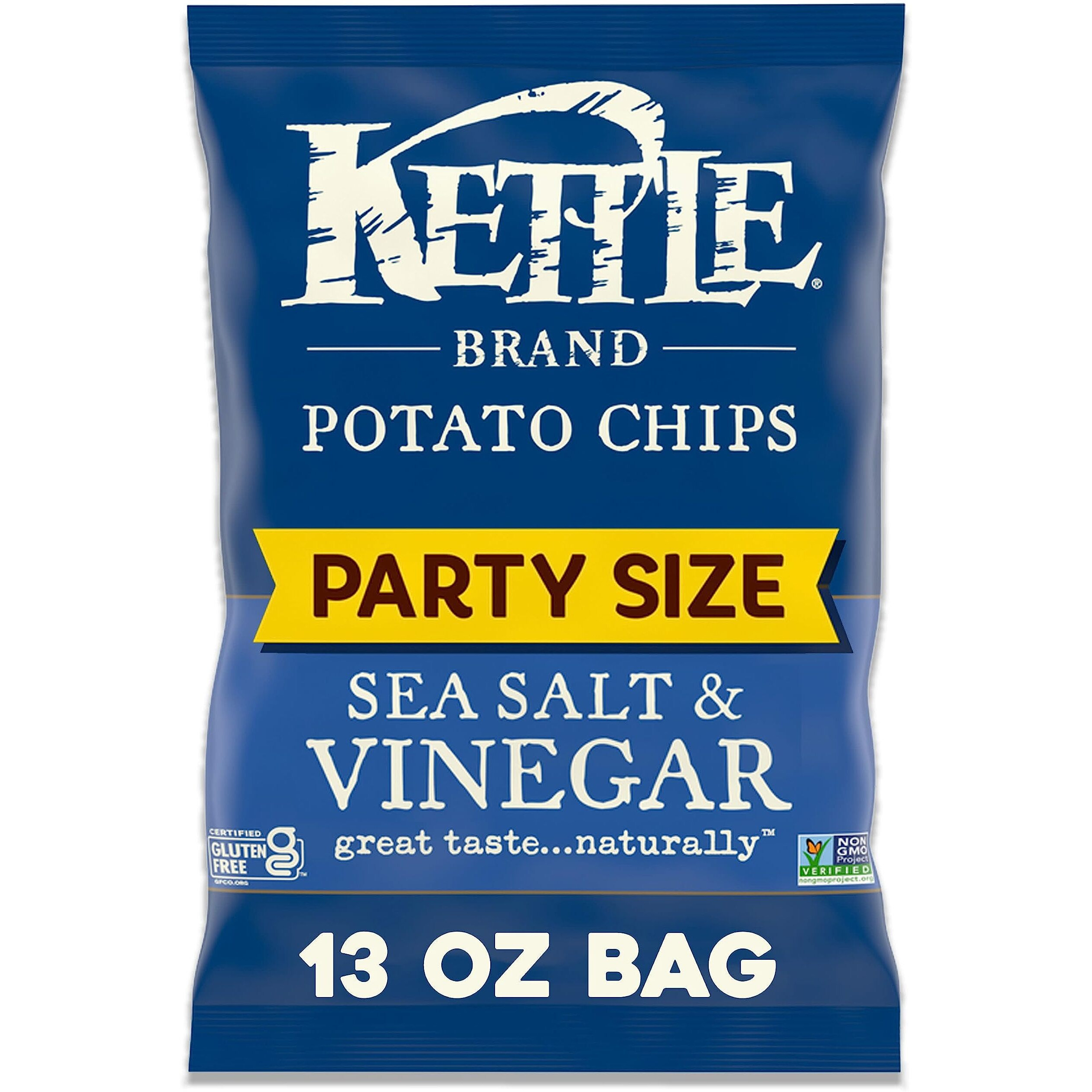 Kettle Brand Potato Chips Sea Salt & Vinegar Kettle Chips, 13 Oz