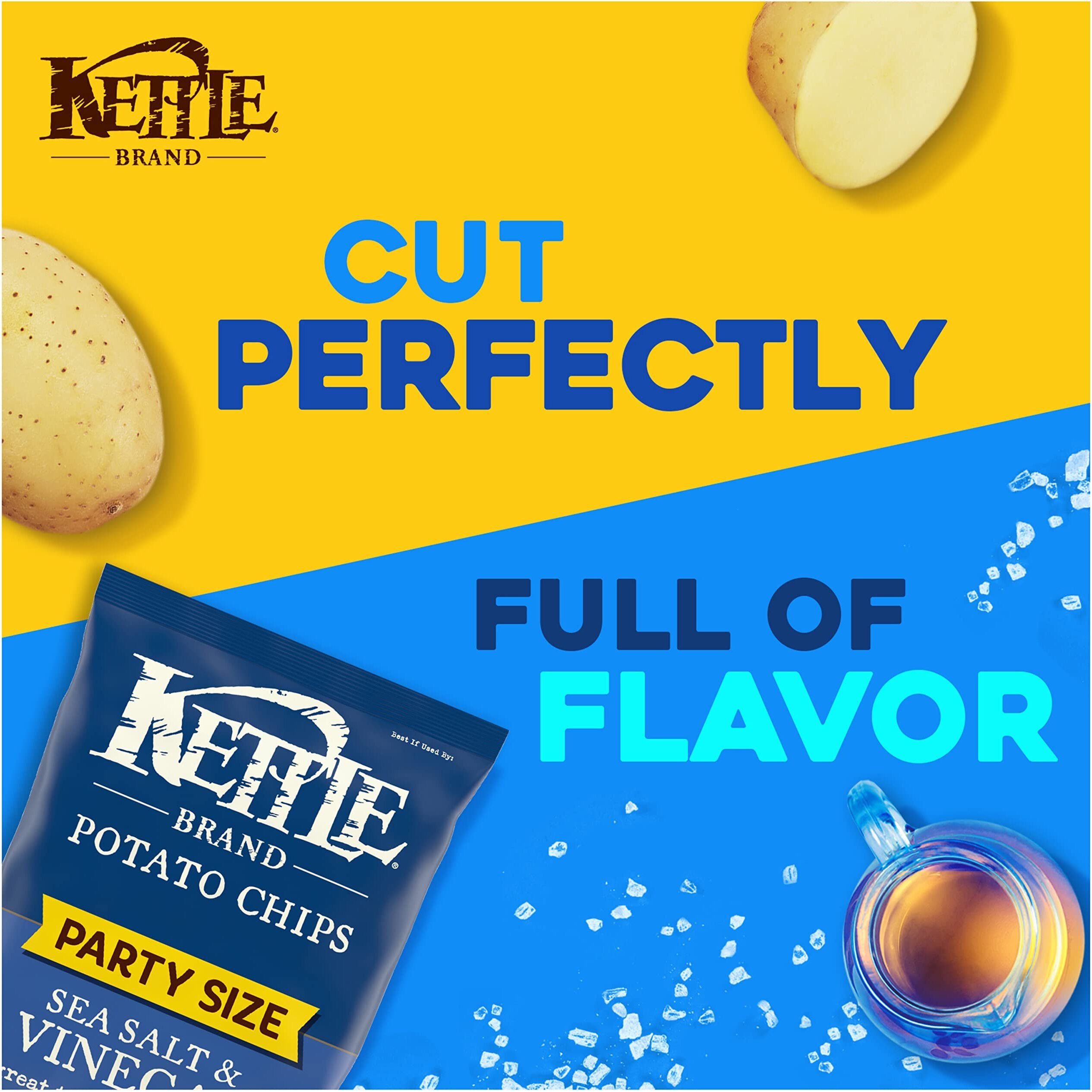 Kettle Brand Potato Chips Sea Salt & Vinegar Kettle Chips, 13 Oz