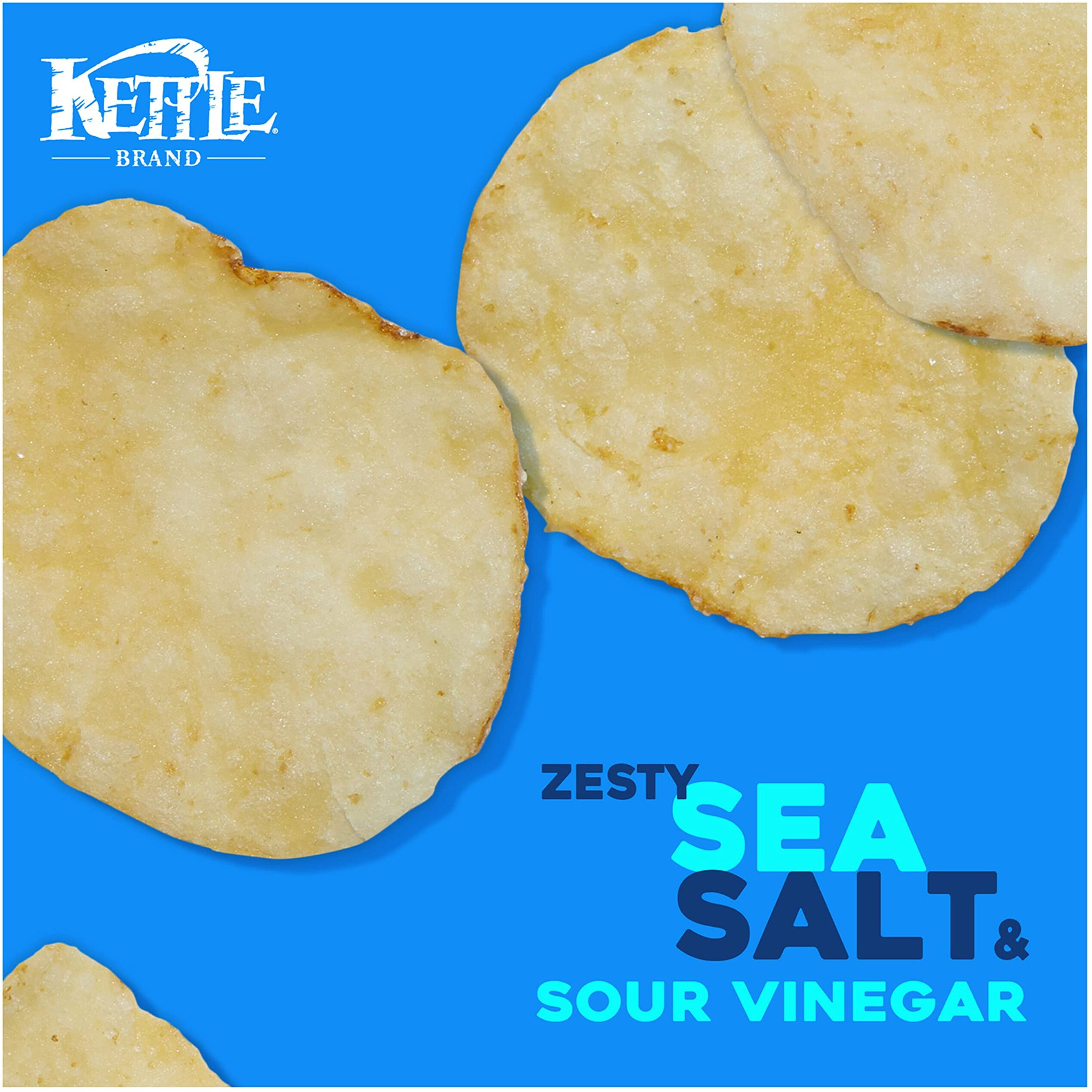 Kettle Brand Potato Chips Sea Salt & Vinegar Kettle Chips, 13 Oz