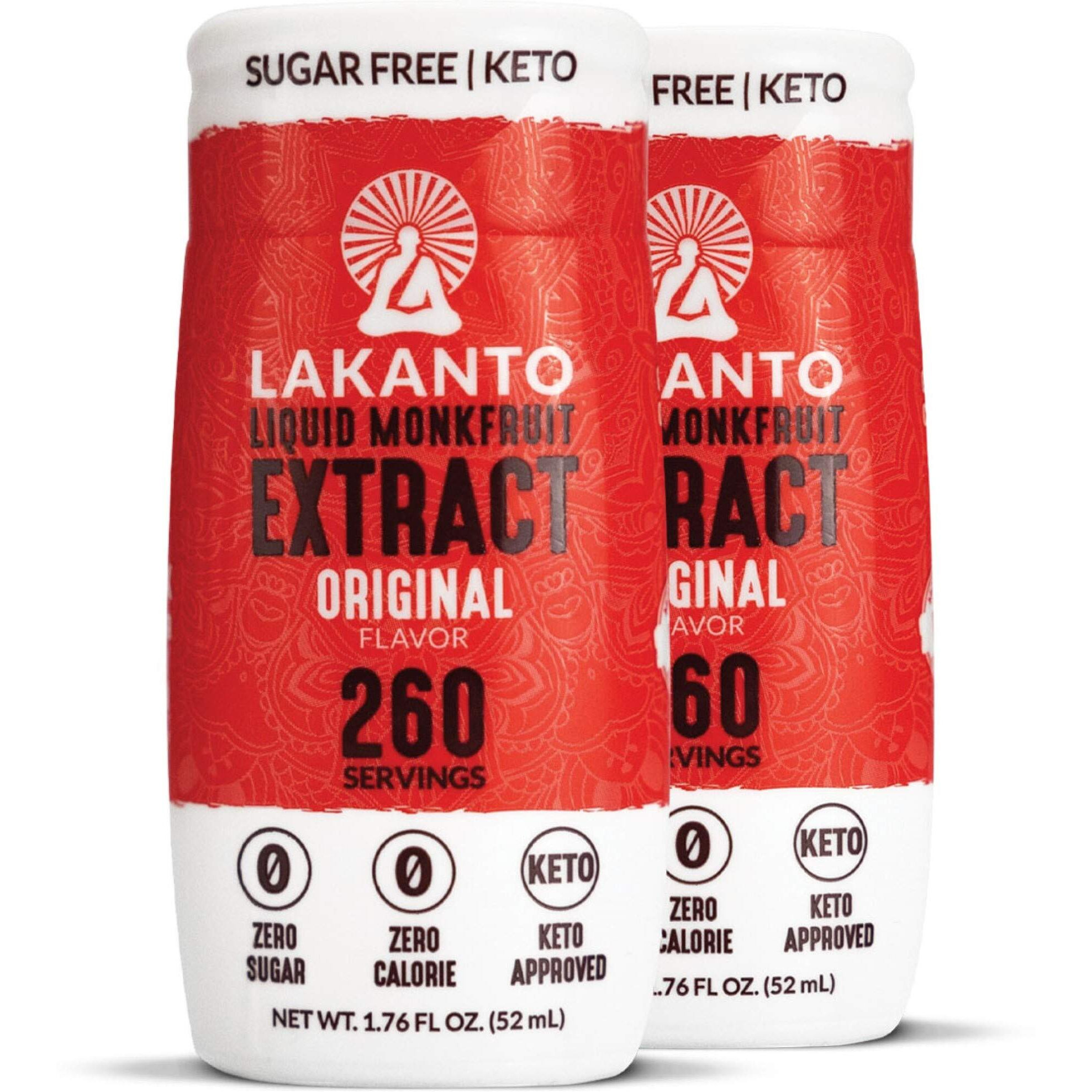 Lakanto Liquid Monkfruit Extract Drops - Zero Calorie, Zero Sugar, Keto Drink Sweetener, Sugar Substitute, On The Go, Tea, Coffee, Water, Smoothies, Other Drinks (Original - 1.76 Fl Oz - Pack Of 2)