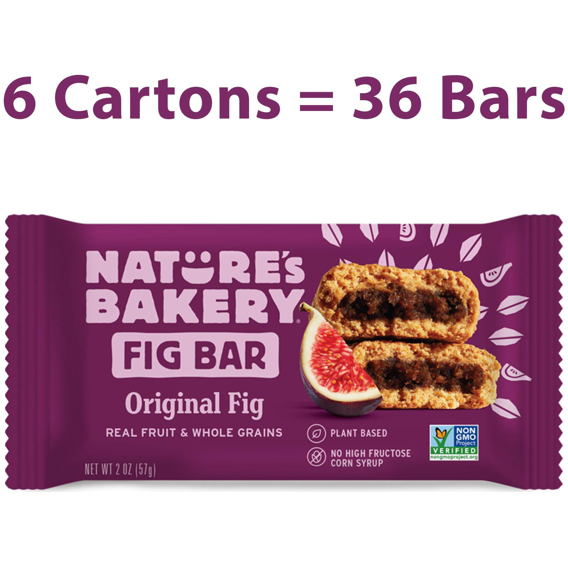 Natures Bakery Whole Wheat Fig Bars, Original Fig, Real Fruit, Vegan, Non-Gmo, Snack Bar, 6 Boxes With 6 Twin Packs (36 Twin Packs)