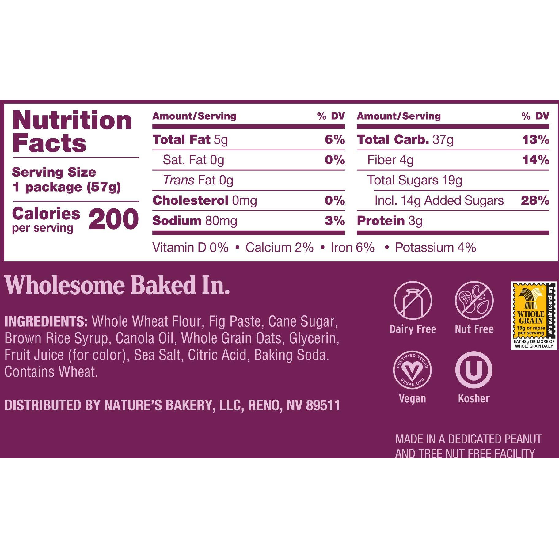 Natures Bakery Whole Wheat Fig Bars, Original Fig, Real Fruit, Vegan, Non-Gmo, Snack Bar, 6 Boxes With 6 Twin Packs (36 Twin Packs)