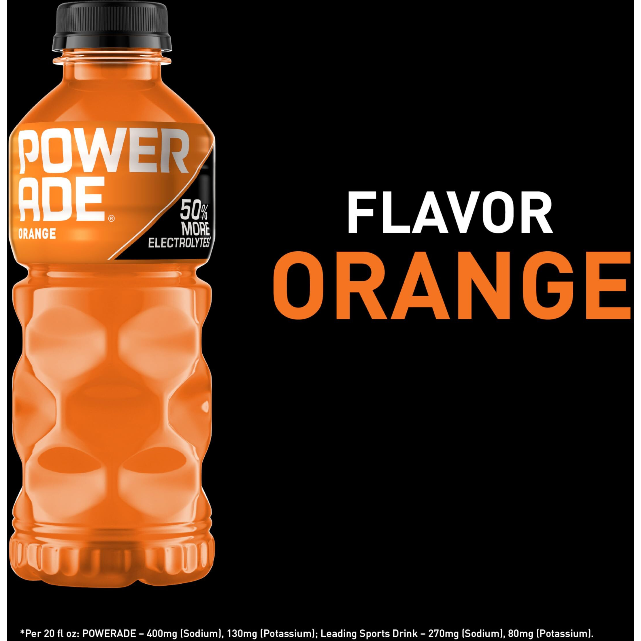 Powerade Sports Drink Orange, 20 Ounce (Pack Of 24)