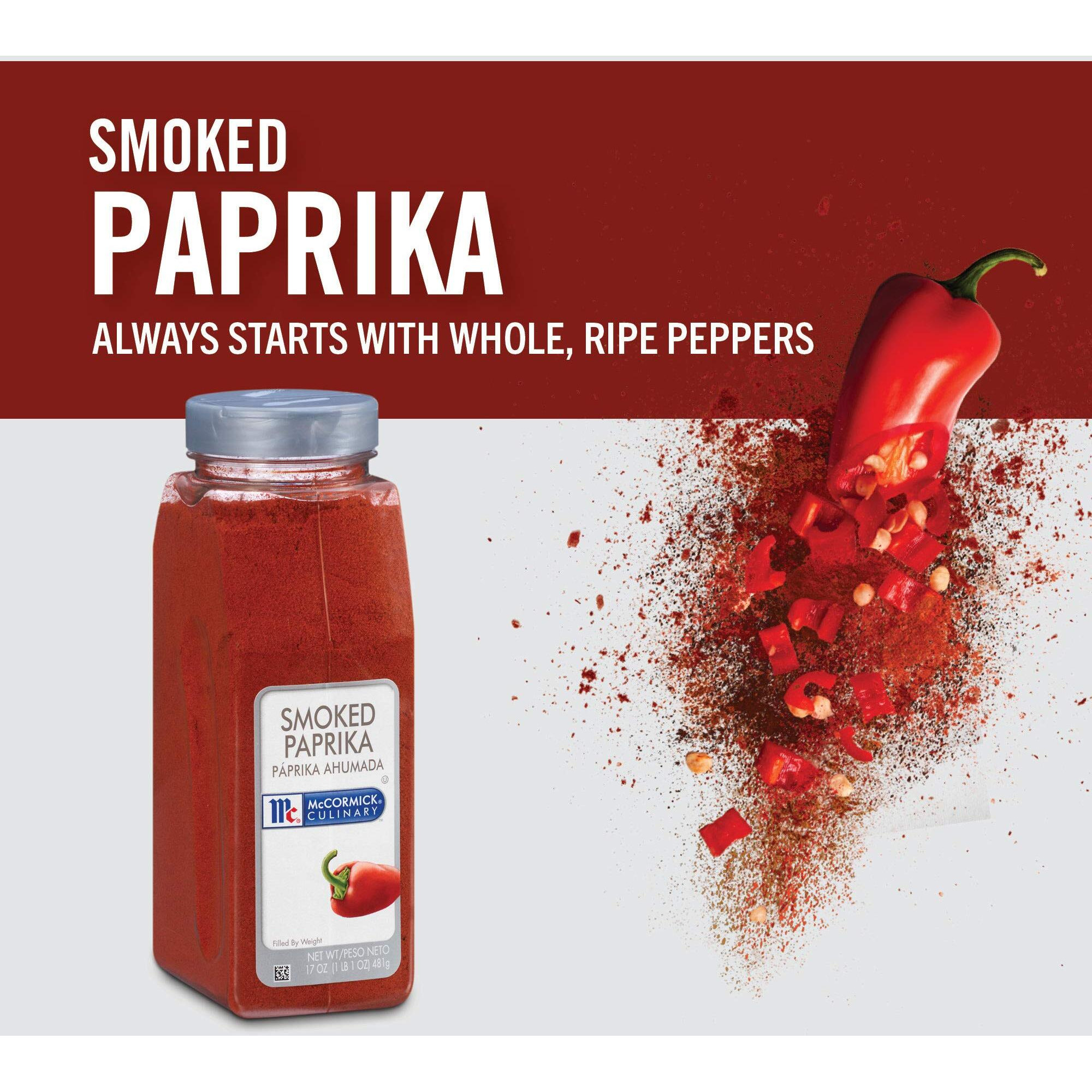 Mccormick Culinary Smoked Paprika, 17 Oz - One 17 Ounce Container Of Sweet And Smoky Paprika Perfect For Spanish Cuisine, Chicken, Fish, Pork, Potatoes, And More