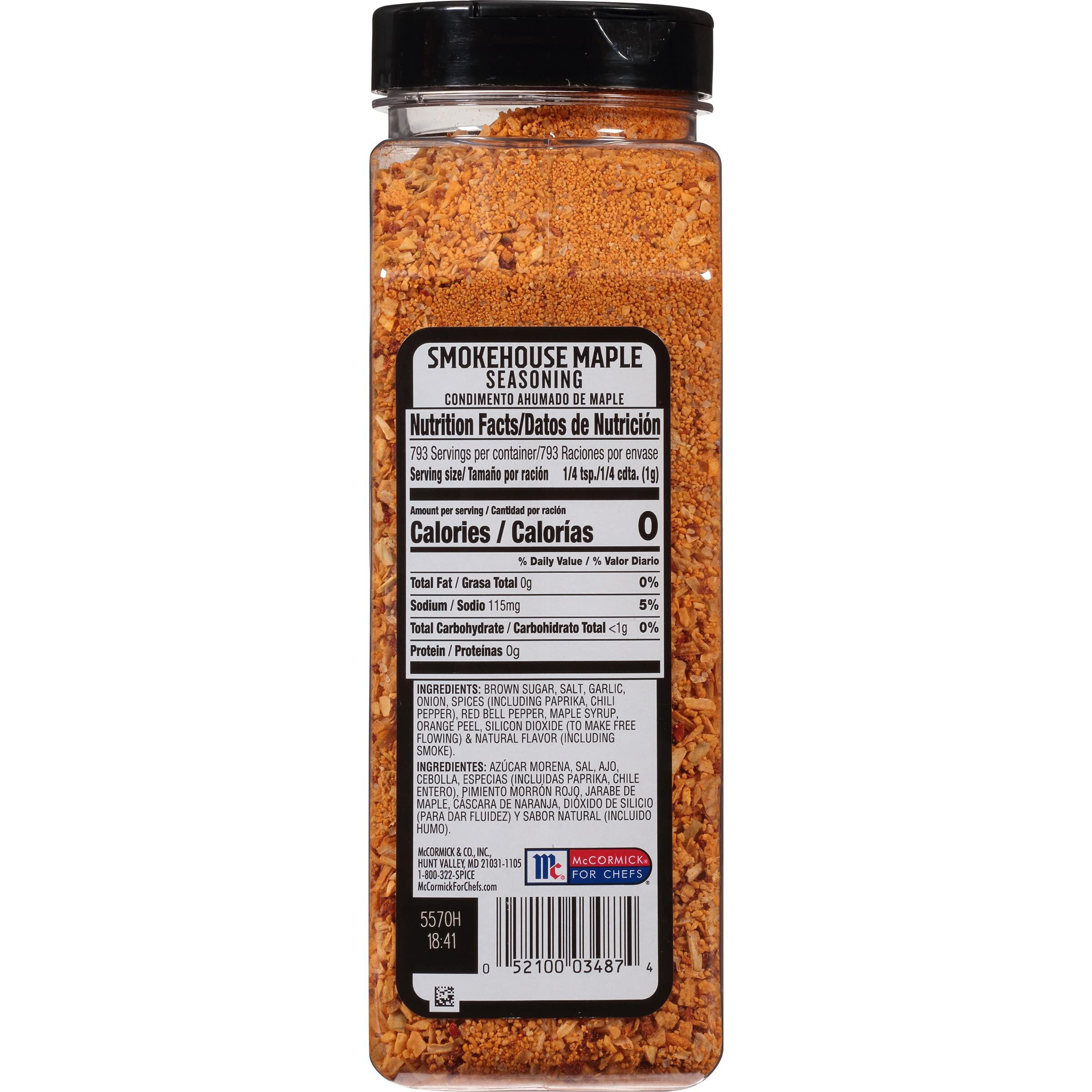 Mccormick Grill Mates Smokehouse Maple Seasoning, 28 Oz - One 28 Ounce Container Of Smokehouse Maple Seasoning, Perfect On Pork Chops, Chicken, Burgers And More