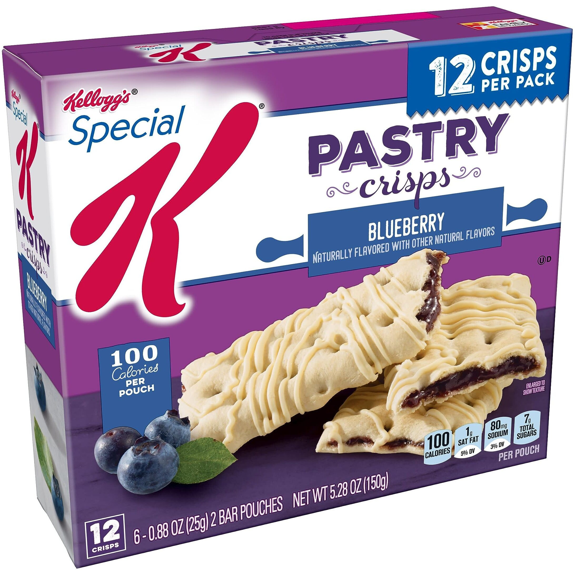 Kellogg's Special K, Pastry Crisps, Blueberry, 5.28Oz (8 Count)